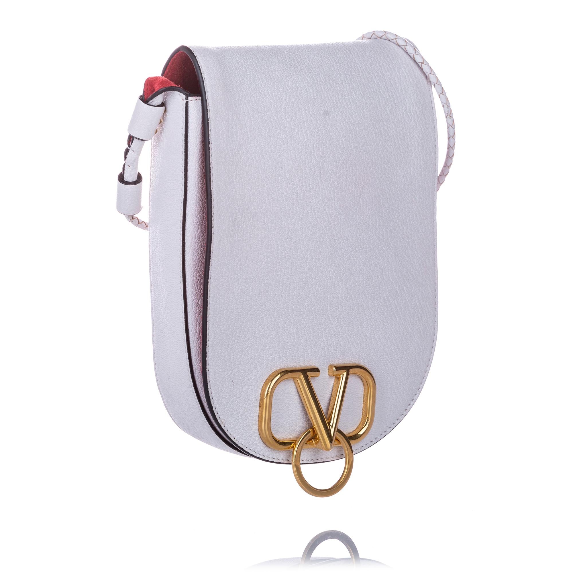 Valentino VRing Leather Saddle Bag (SHG-22715)