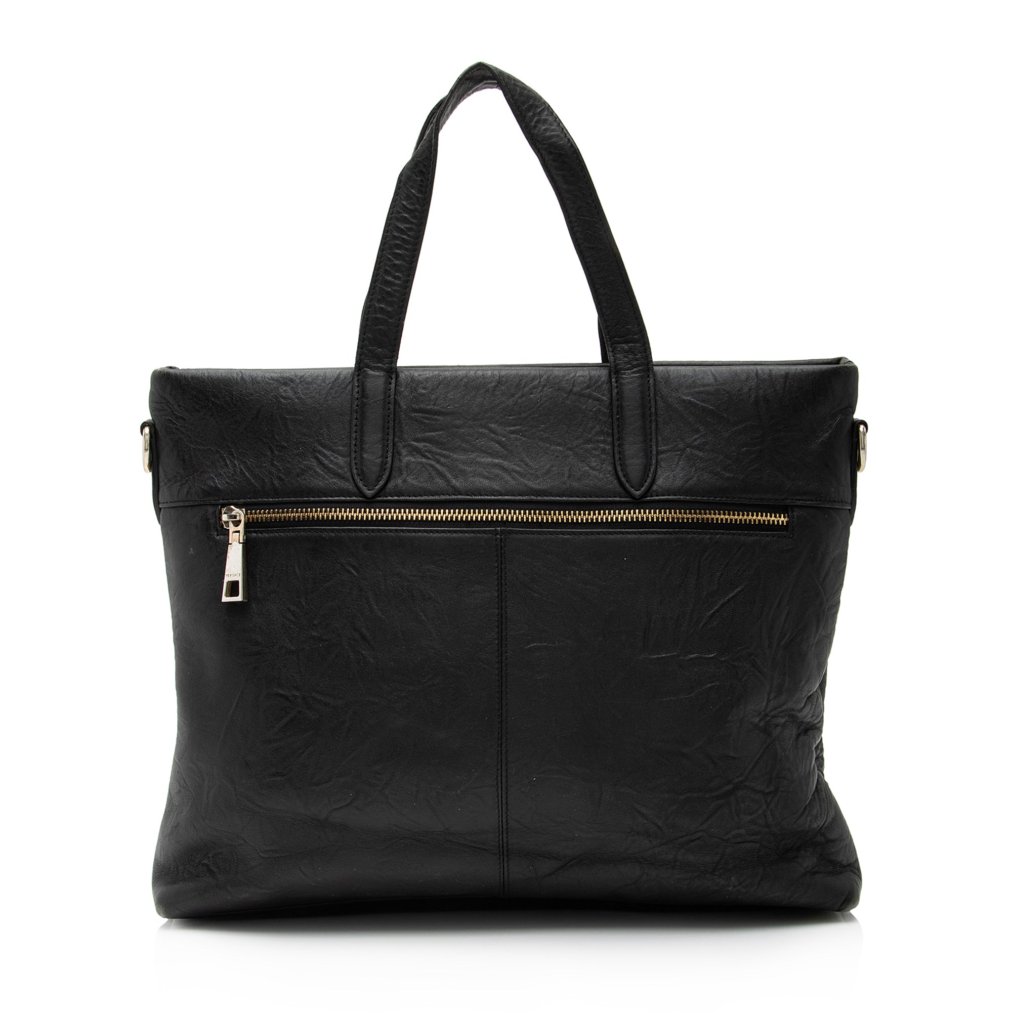 Versace Calfskin La Medusa Convertible Messenger Tote (SHF-XAvM3m)