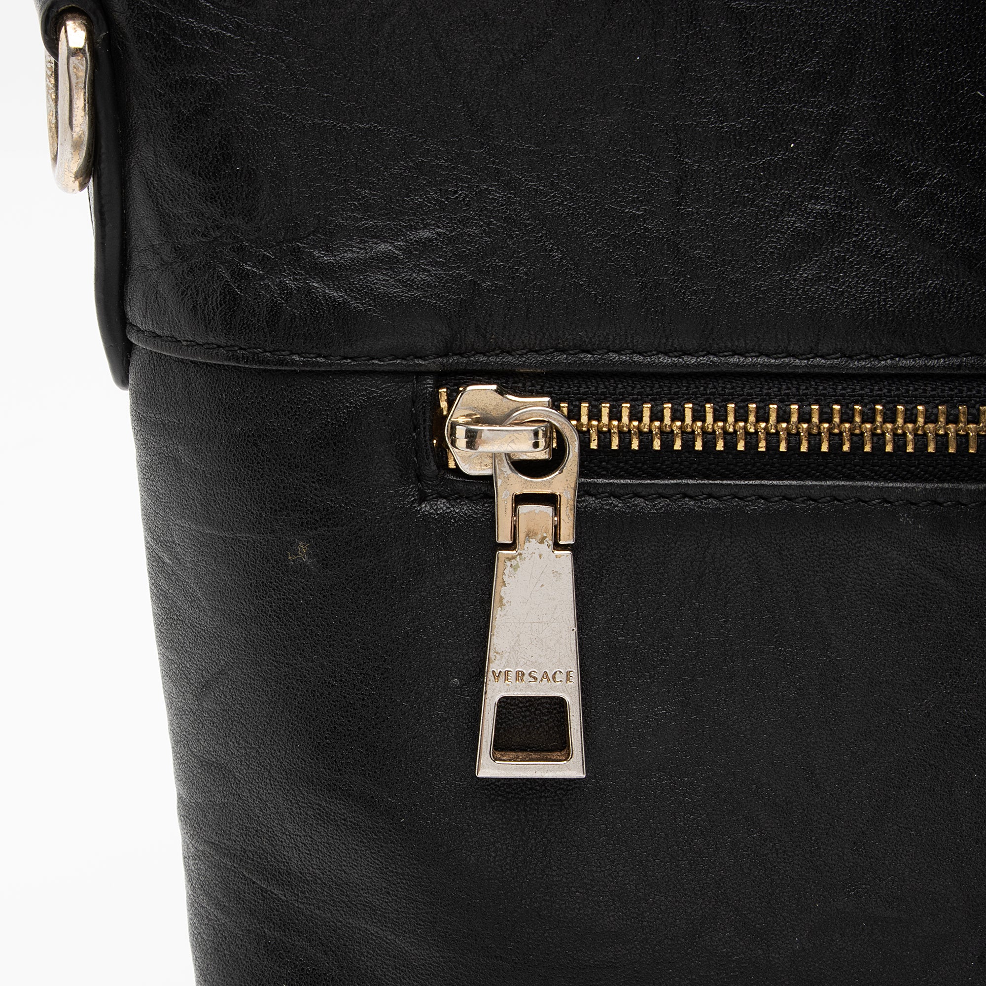 Versace Calfskin La Medusa Convertible Messenger Tote (SHF-XAvM3m)