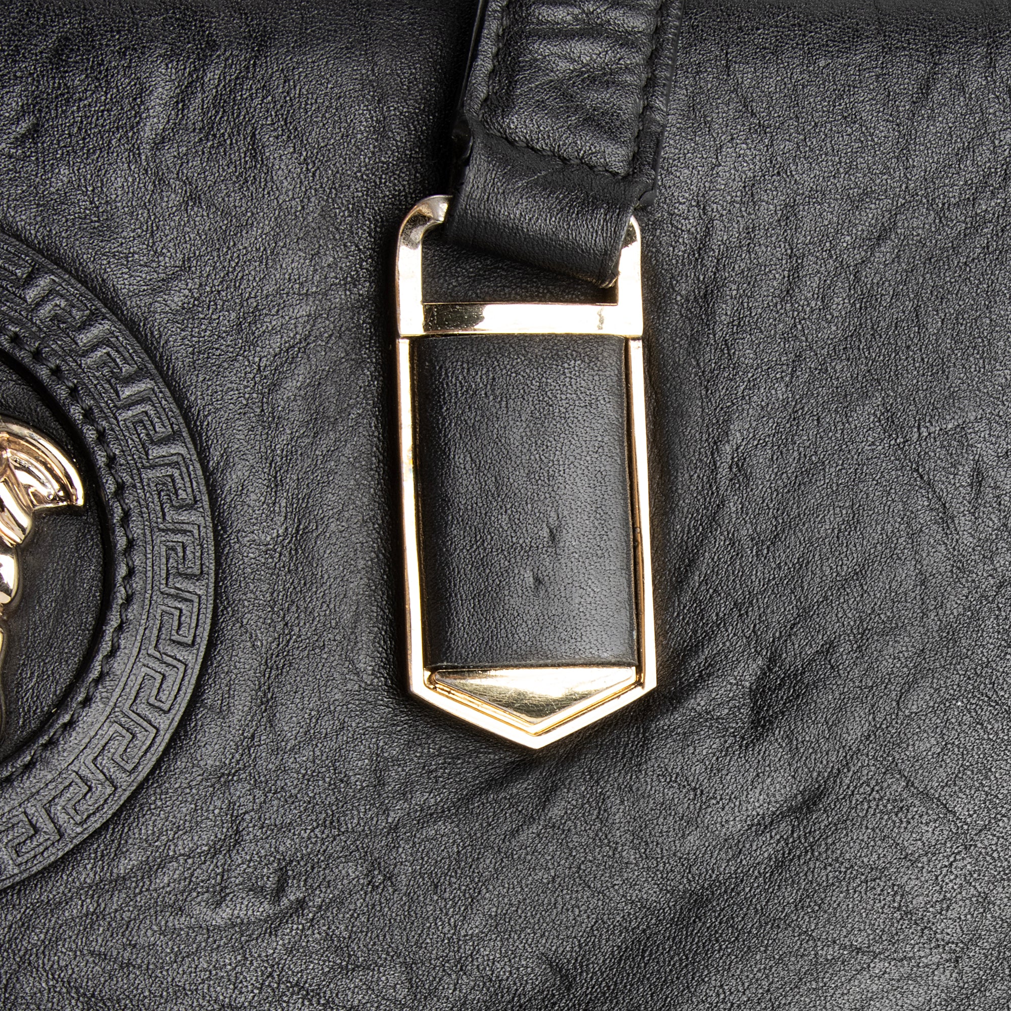 Versace Calfskin La Medusa Convertible Messenger Tote (SHF-XAvM3m)