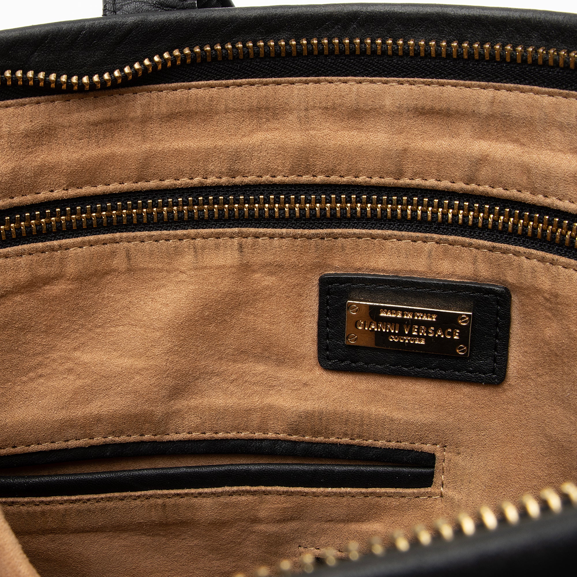 Versace Calfskin La Medusa Convertible Messenger Tote (SHF-XAvM3m)