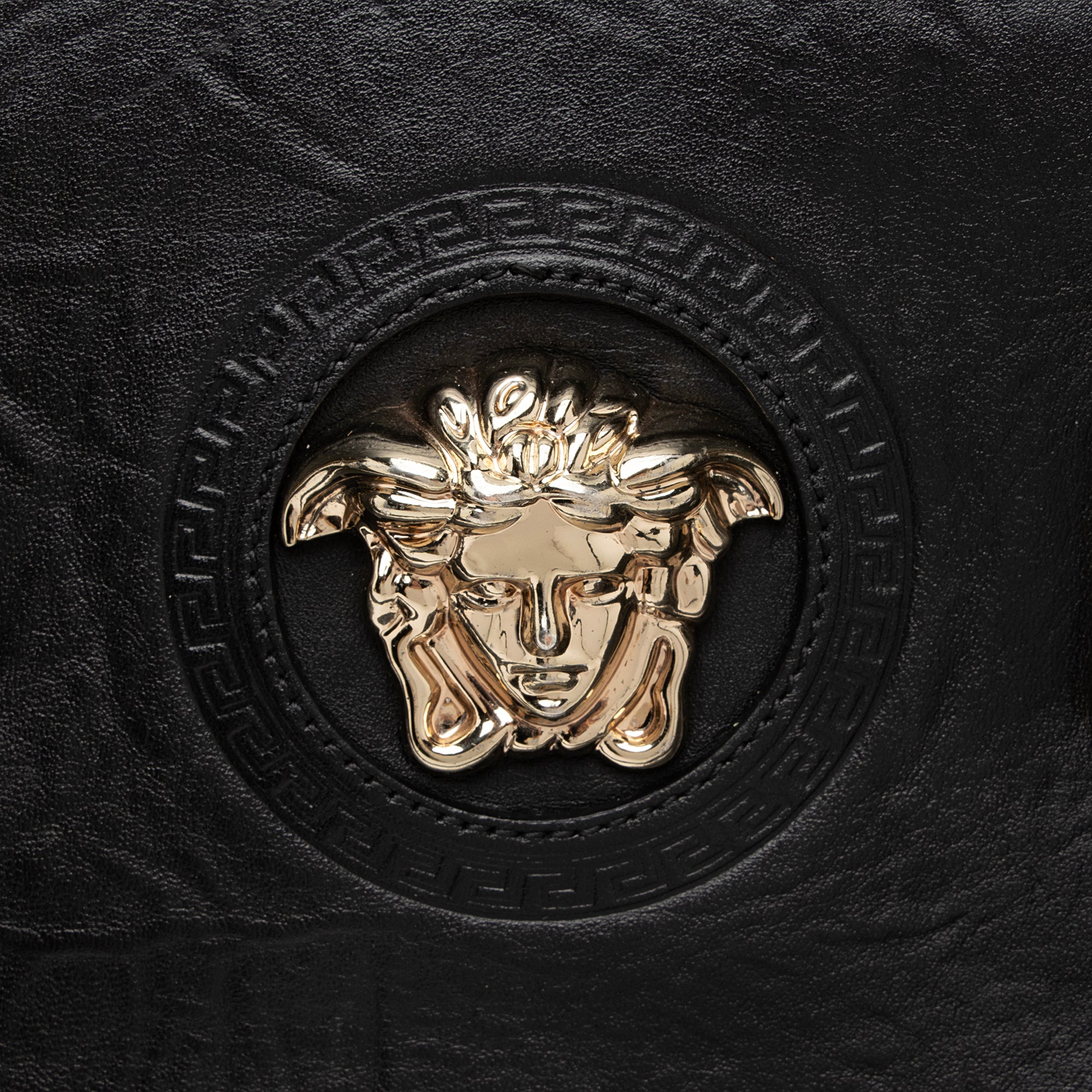 Versace Calfskin La Medusa Convertible Messenger Tote (SHF-XAvM3m)