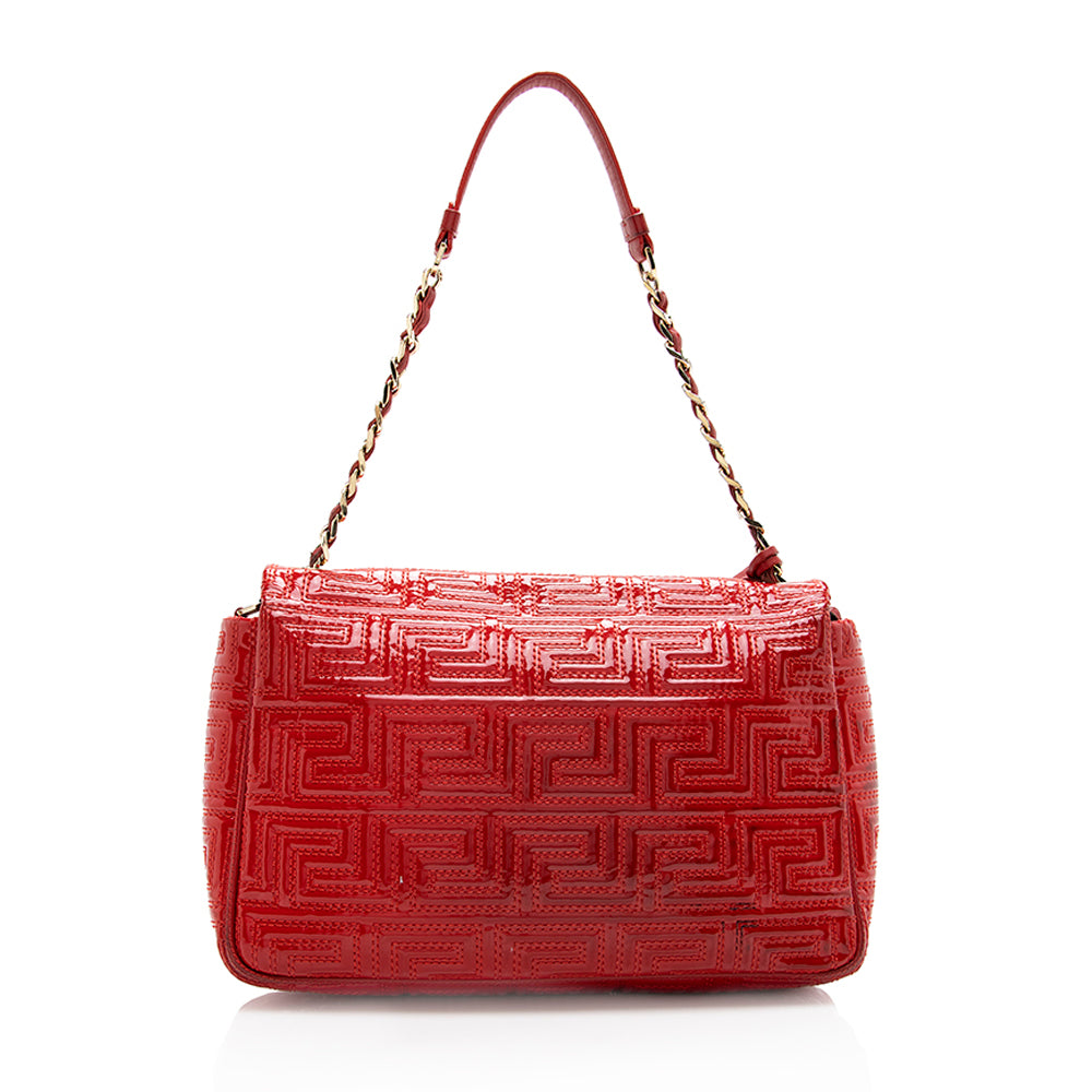 Versace Quilted Patent Leather Shoulder Bag (SHF-18276)
