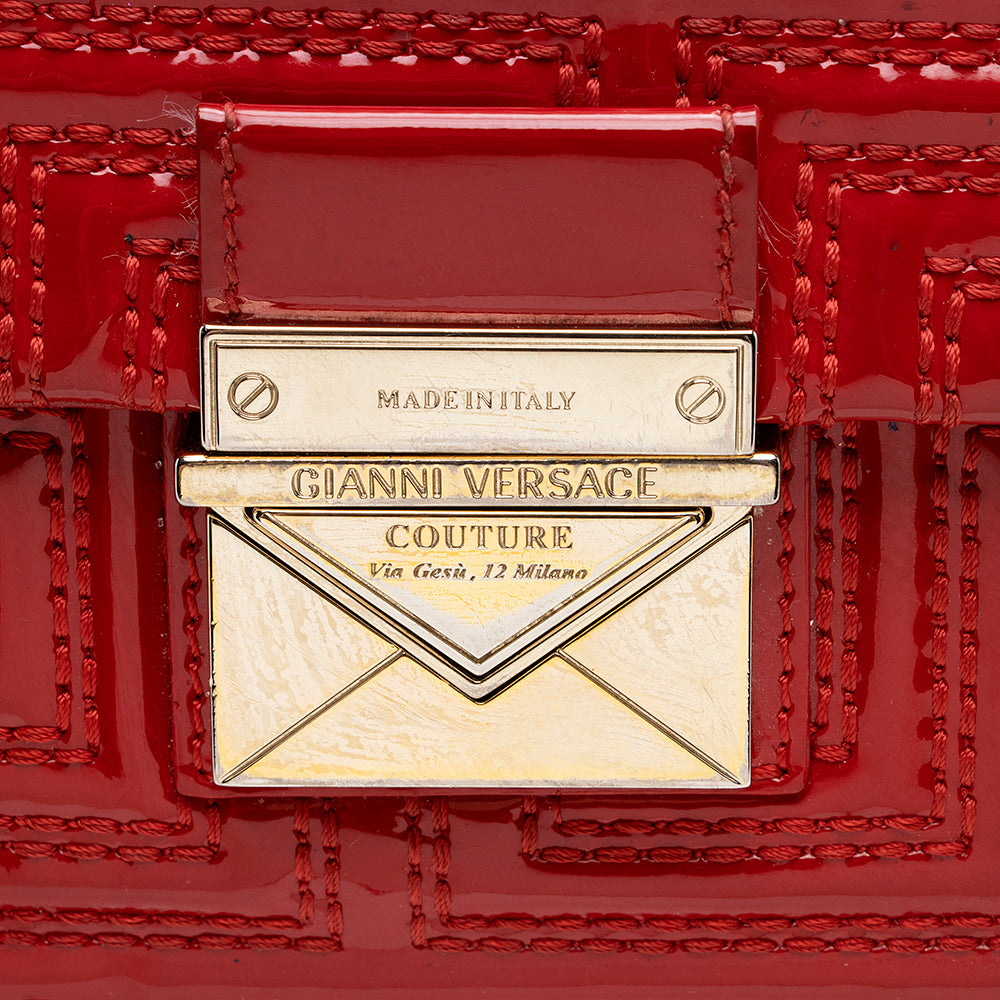 Versace Quilted Patent Leather Shoulder Bag (SHF-18276)