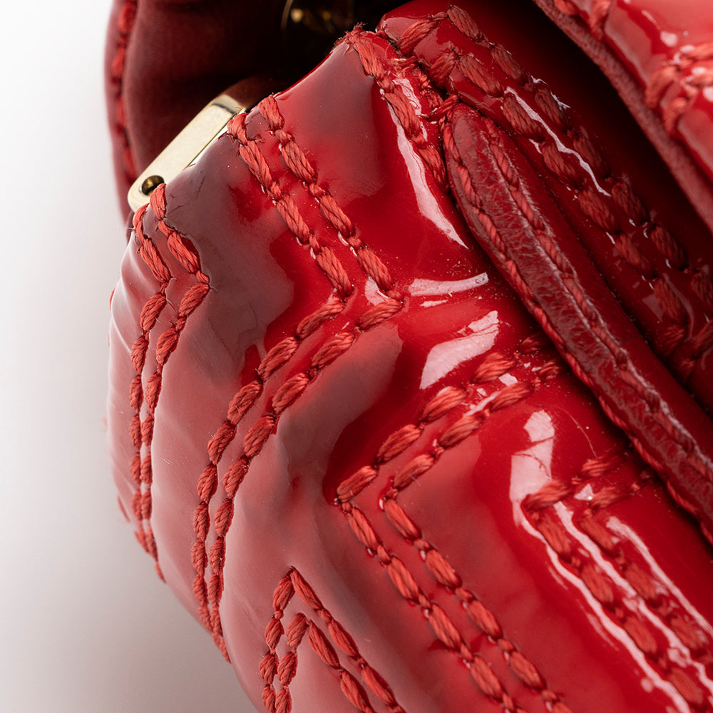 Versace Quilted Patent Leather Shoulder Bag (SHF-18276)