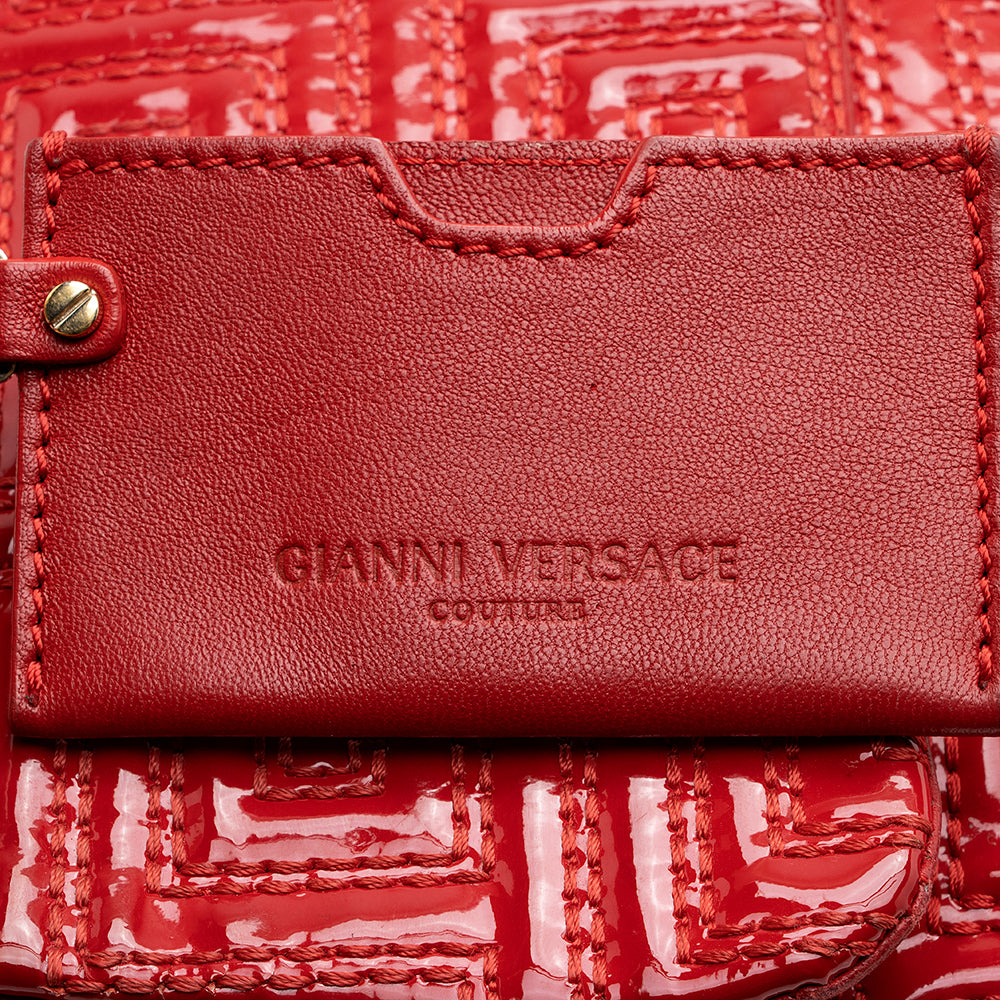 Versace Quilted Patent Leather Shoulder Bag (SHF-18276)