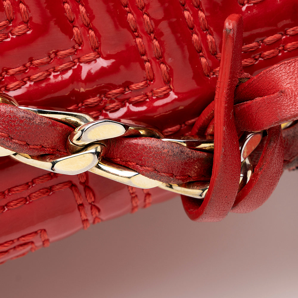 Versace Quilted Patent Leather Shoulder Bag (SHF-18276)