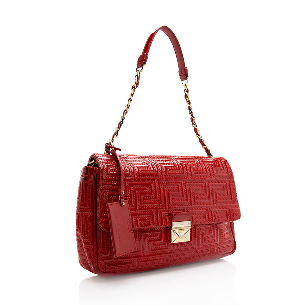 Versace Quilted Patent Leather Shoulder Bag (SHF-18276)