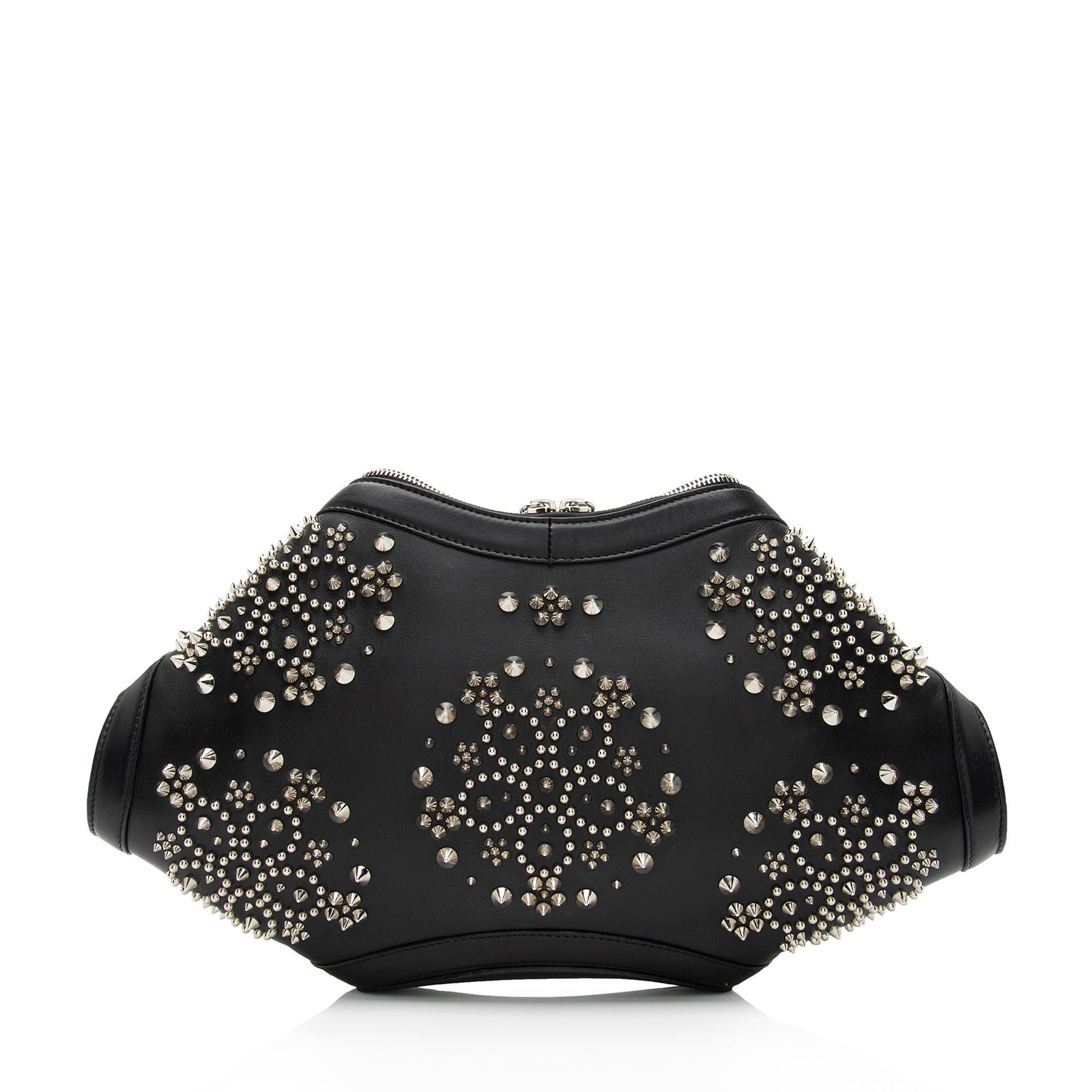 Alexander McQueen Calfskin Embellished De Manta Clutch SHF 5HOO7H LuxeDH
