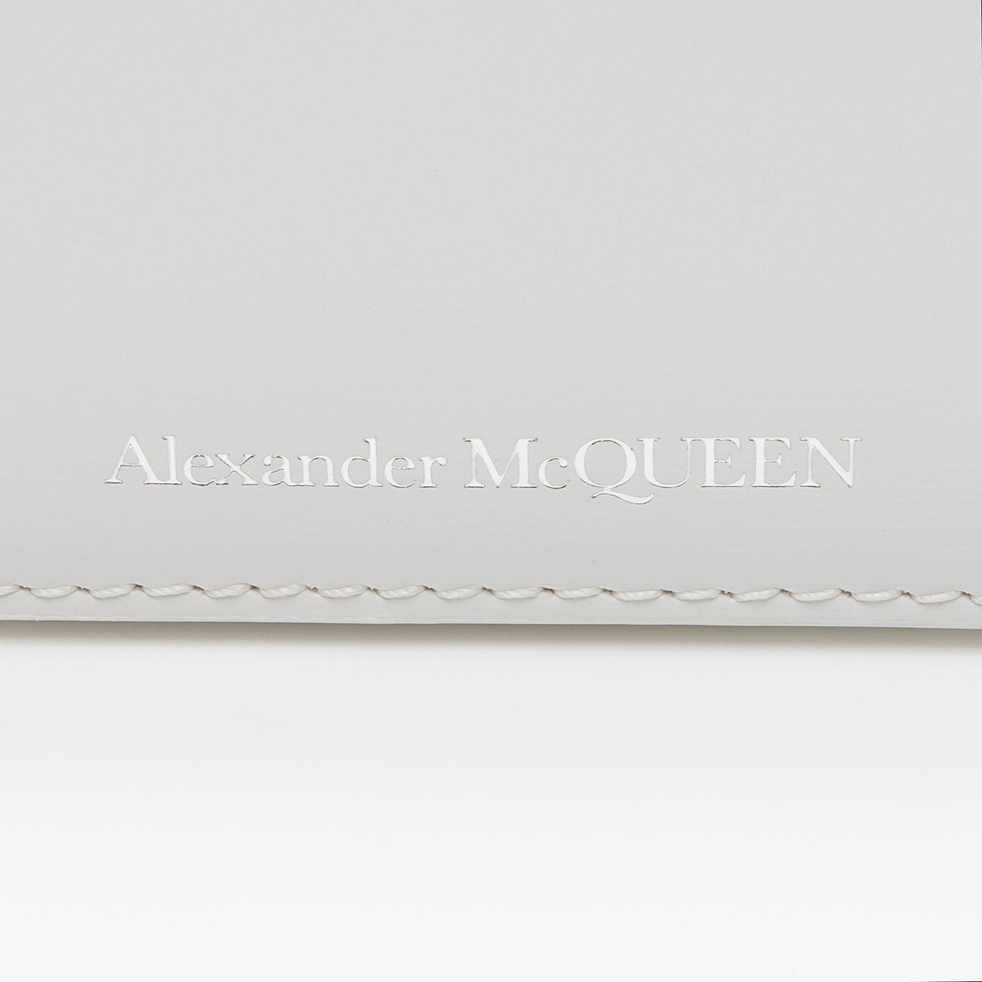Alexander McQueen Calfskin Four Ring Mini Card Holder On Chain (SHF-Pf6Zet)