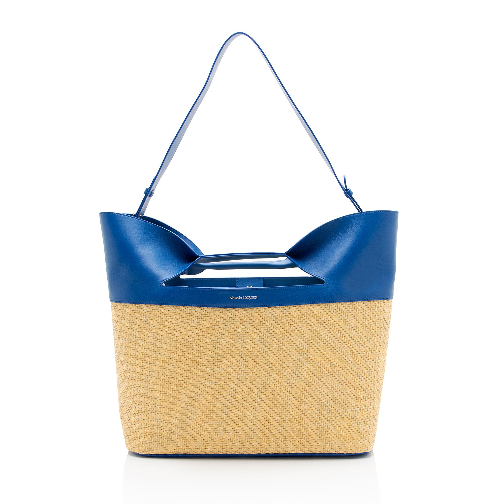 Alexander McQueen Leather Raffia The Bow Tote
