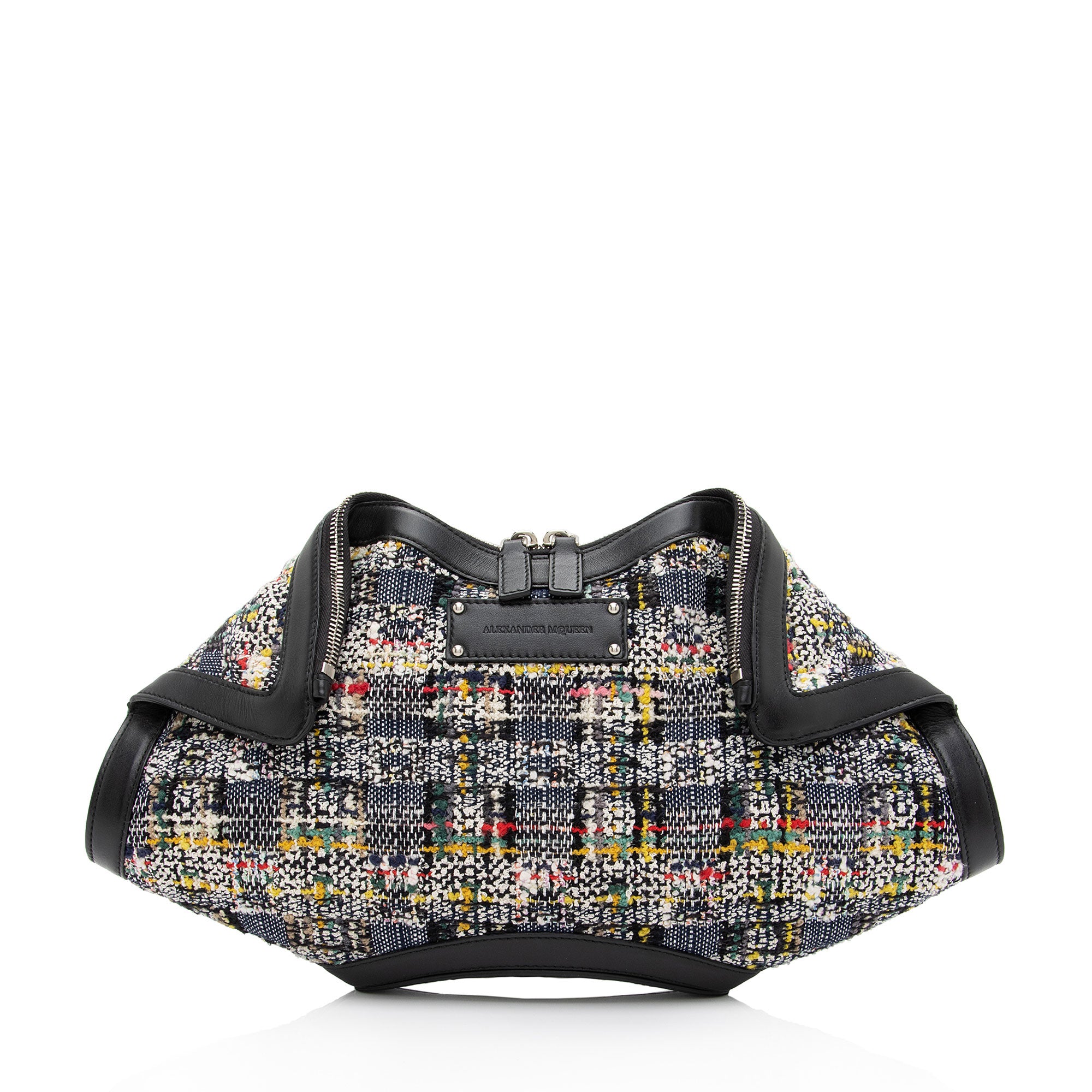 Alexander McQueen Tweed Calfskin Manta Clutch (SHF-hYe4Lv)