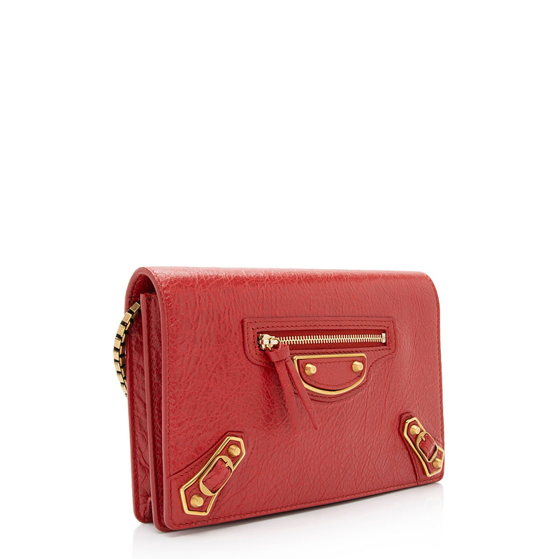 Balenciaga metallic shop edge wallet