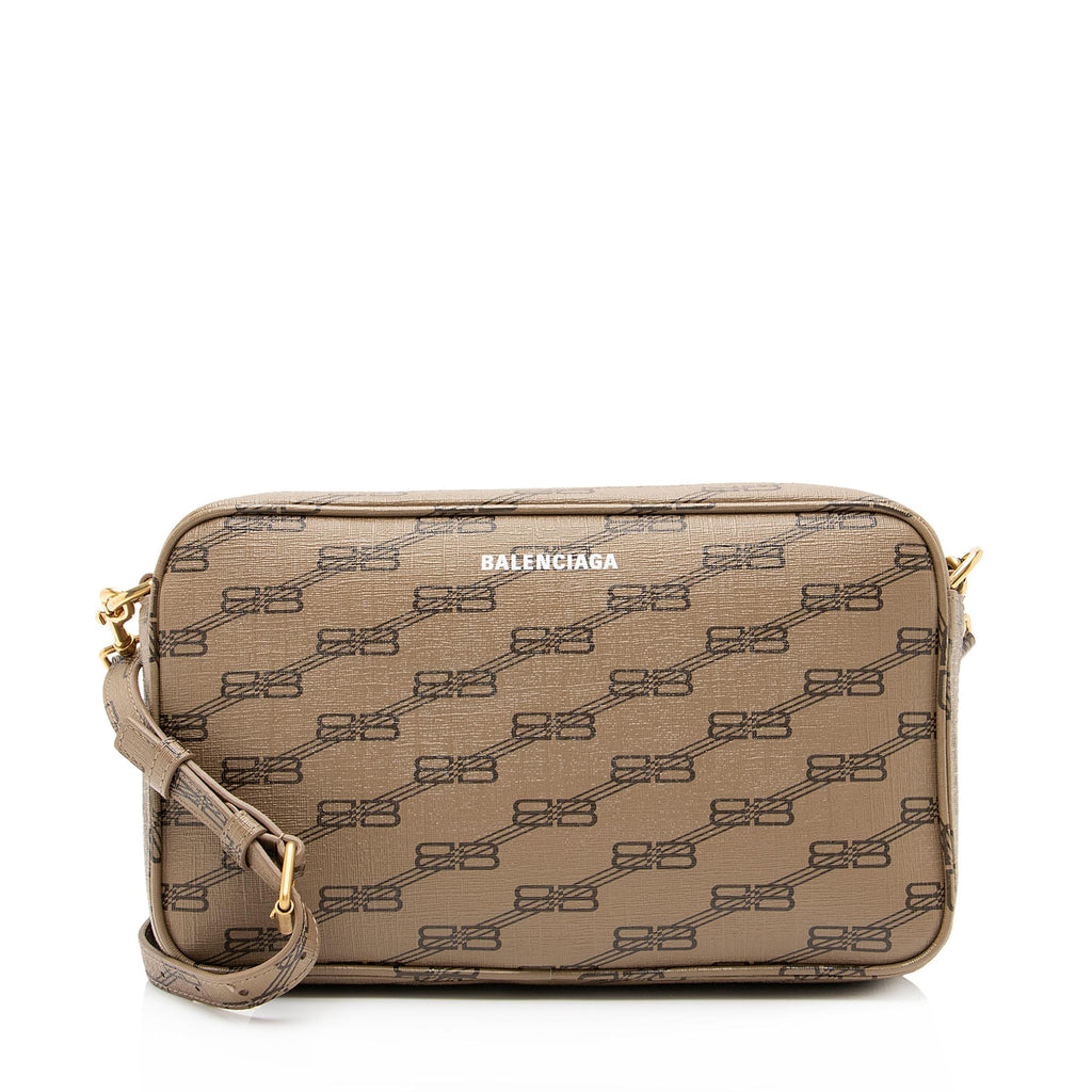 Shop Balenciaga Signature Small Camera Bag Bb Monogram Coated Canvas