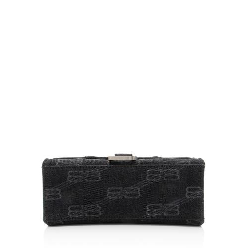 Balenciaga BB Monogram Denim Hourglass XS Top Handle