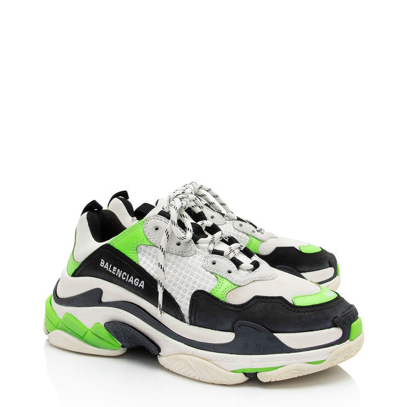 Balenciaga Calfskin Mesh Triple S Sneakers - Size 10 / 40 (SHF-kciXy5)