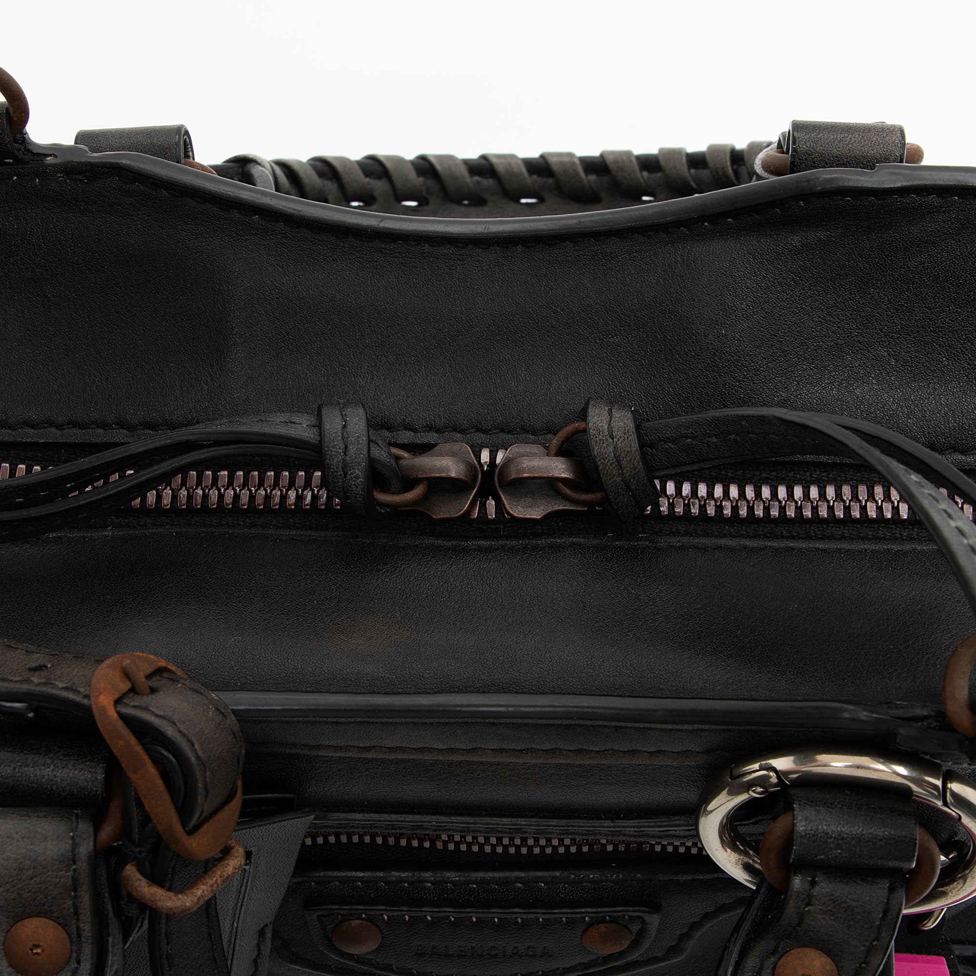 Balenciaga Calfskin Neo Classic Rust Hardware City Mini Satchel (SHF-A4mdtV)