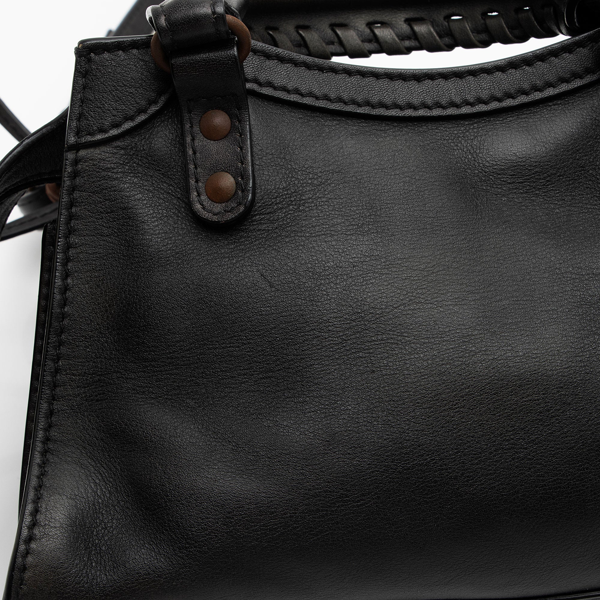 Balenciaga Calfskin Neo Classic Rust Hardware City Mini Satchel (SHF-A4mdtV)