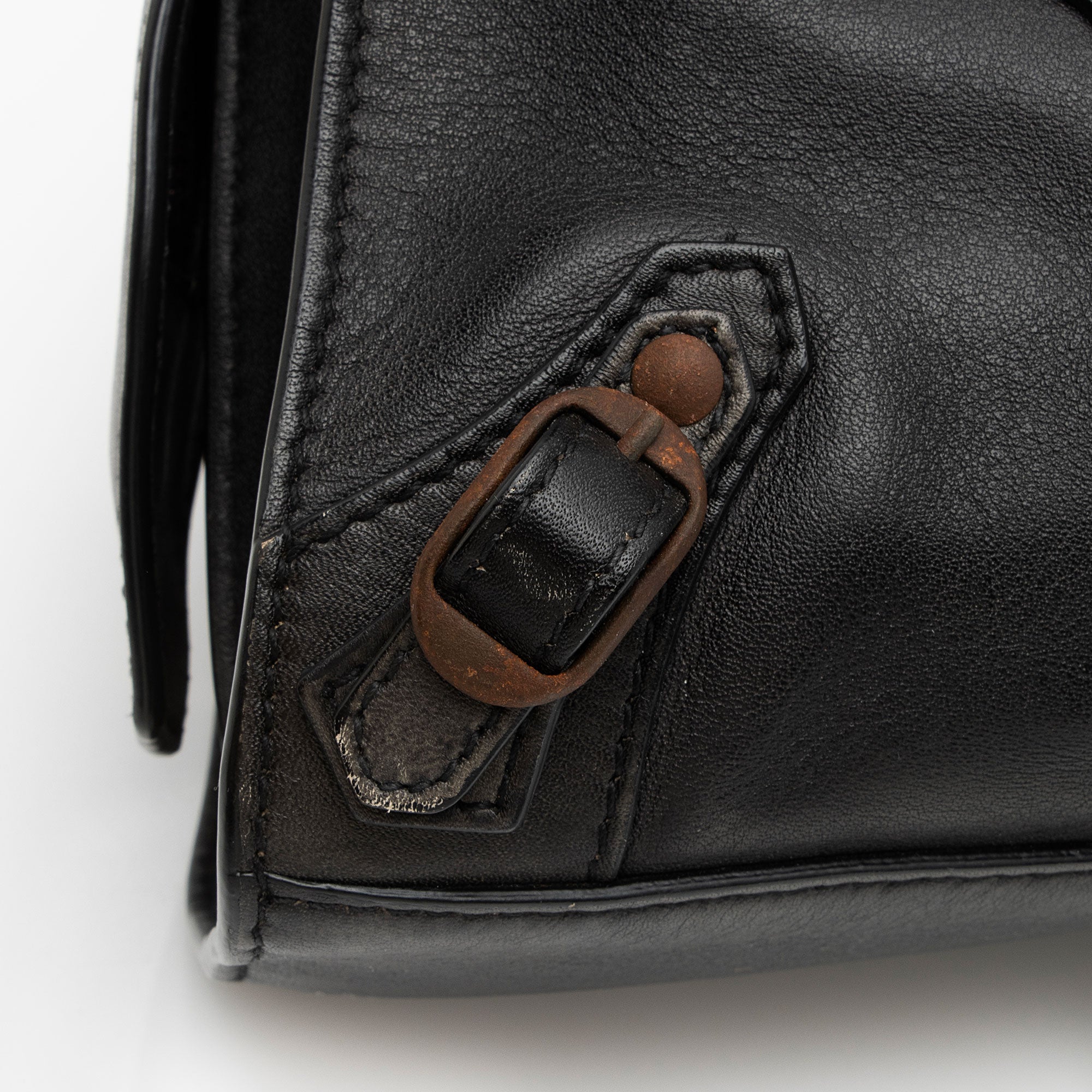 Balenciaga Calfskin Neo Classic Rust Hardware City Mini Satchel (SHF-A4mdtV)