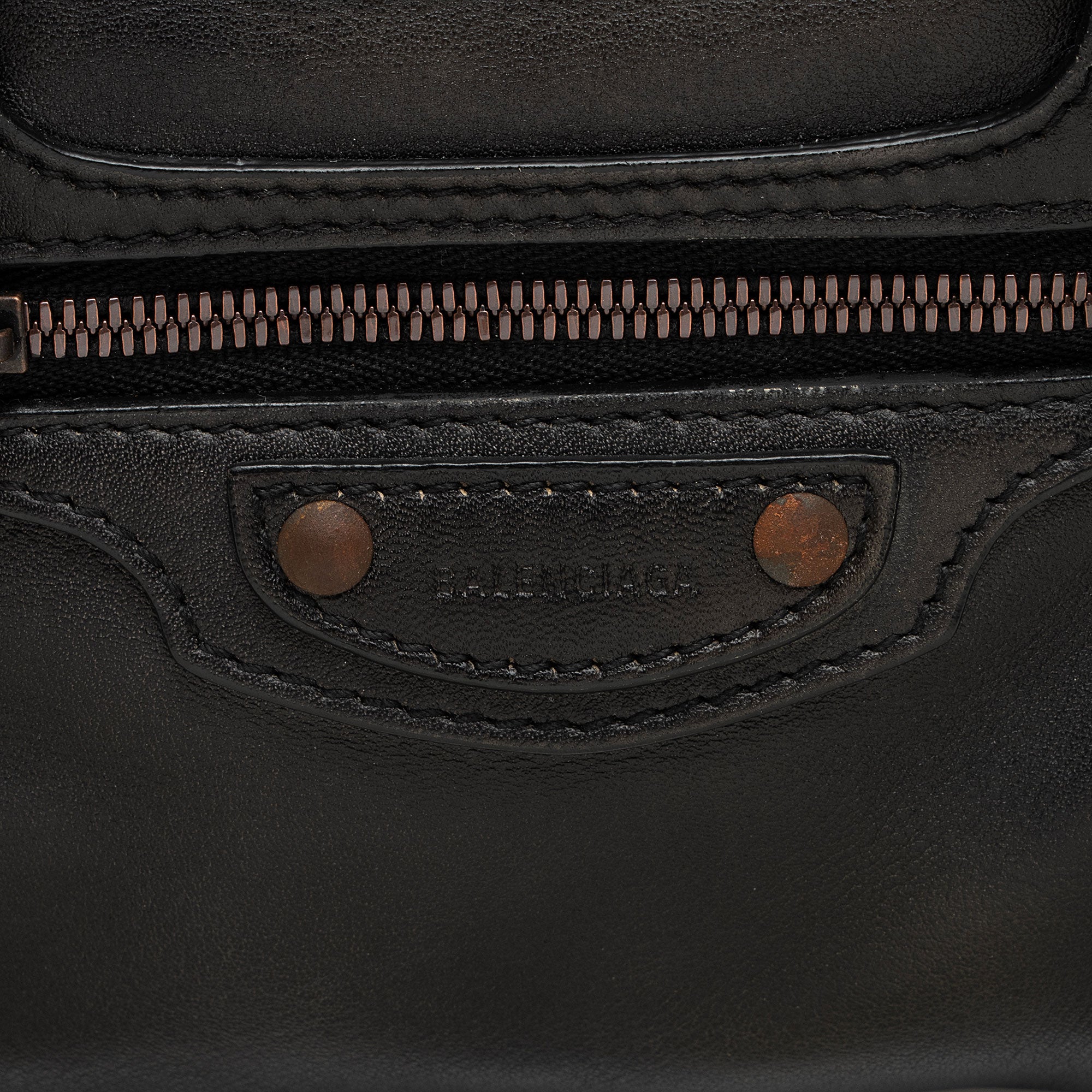 Balenciaga Calfskin Neo Classic Rust Hardware City Mini Satchel (SHF-A4mdtV)