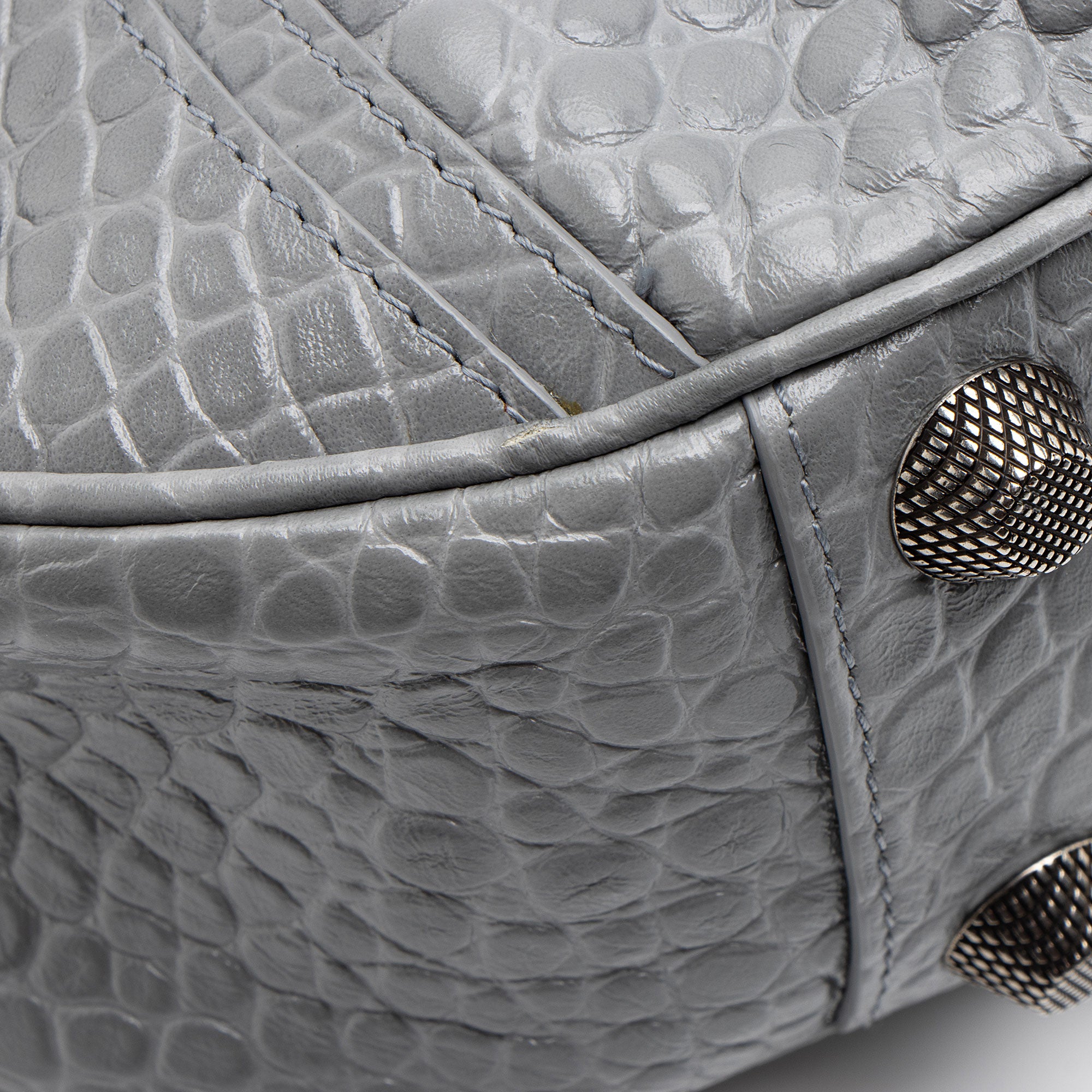 Balenciaga Croc Embossed Le Cagole Small Shoulder Bag