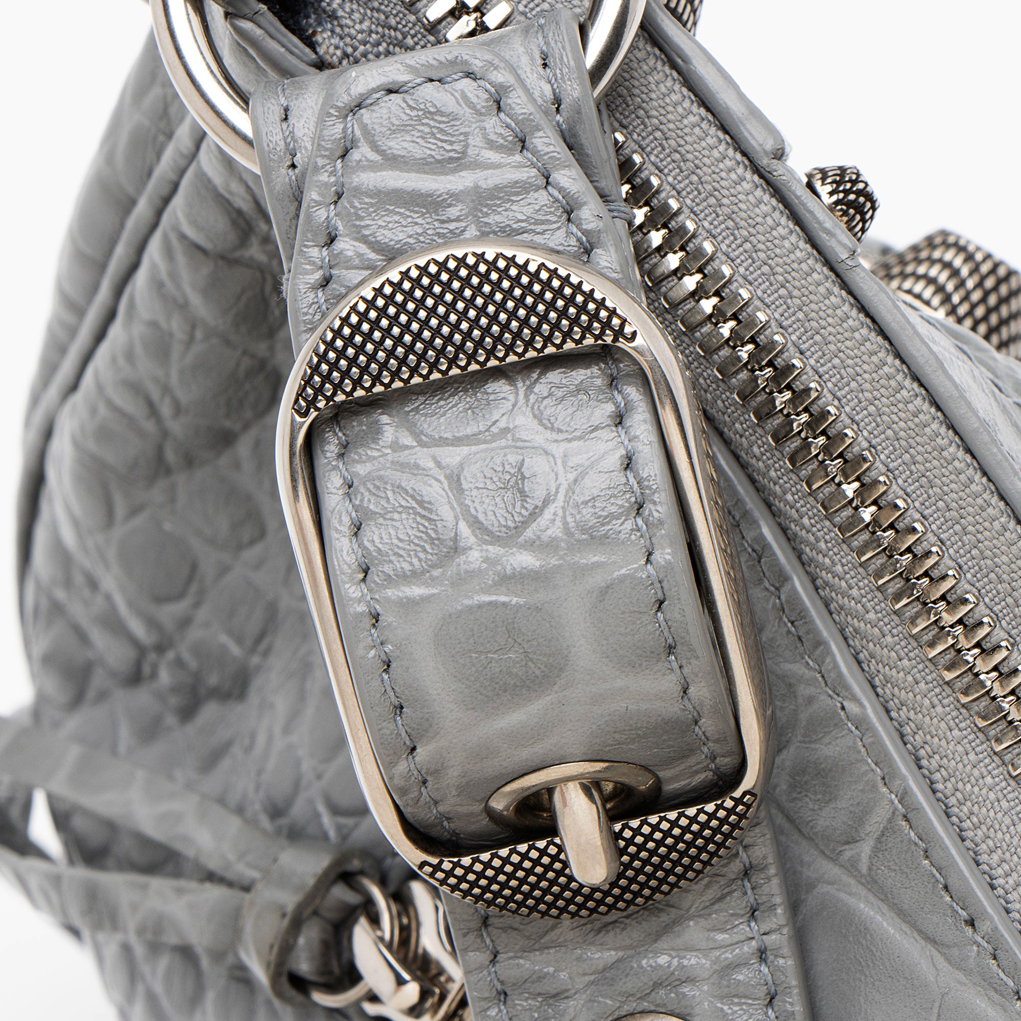 Balenciaga Croc Embossed Le Cagole Small Shoulder Bag