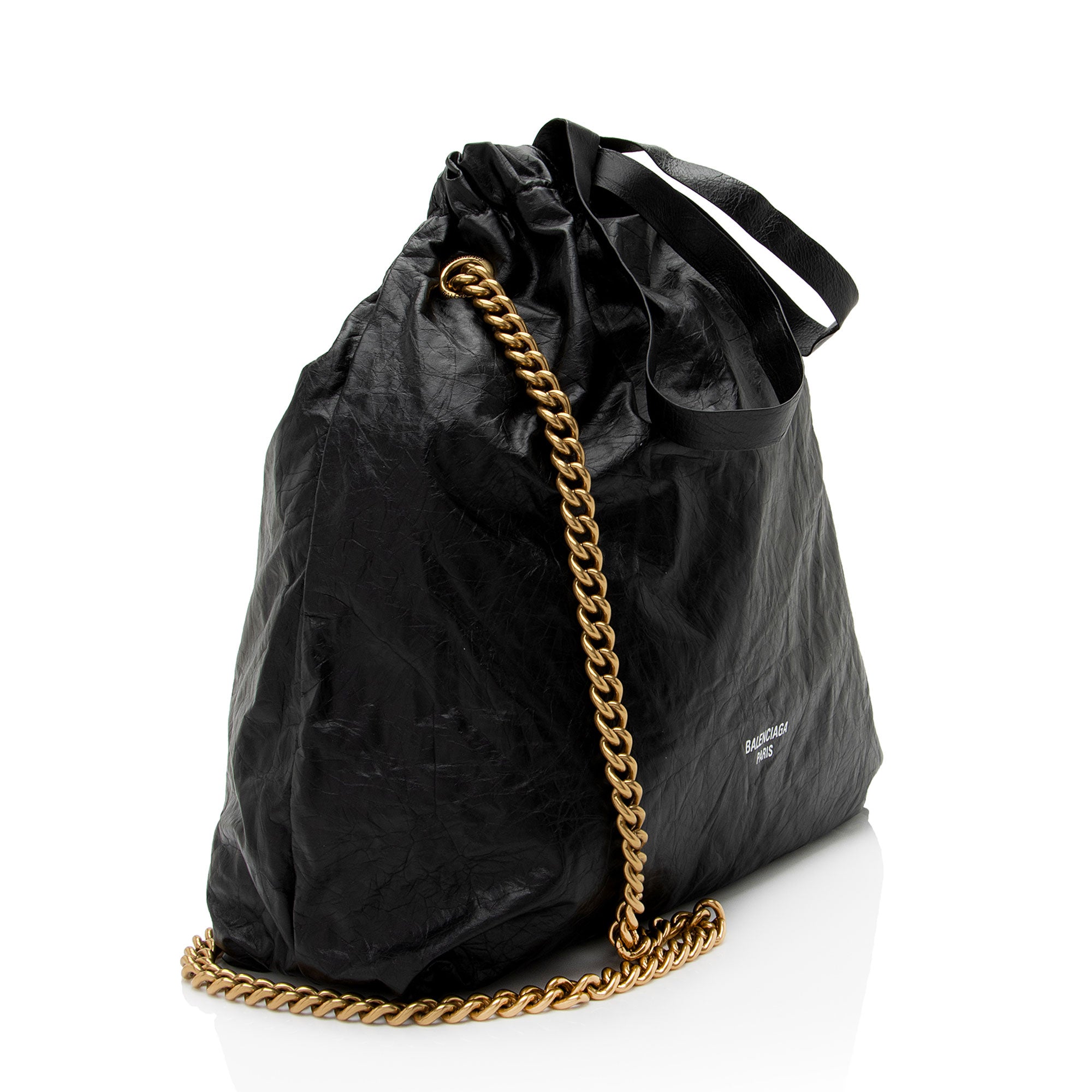 Balenciaga Crushed Calfskin Crush Medium Chain Shoulder Bag