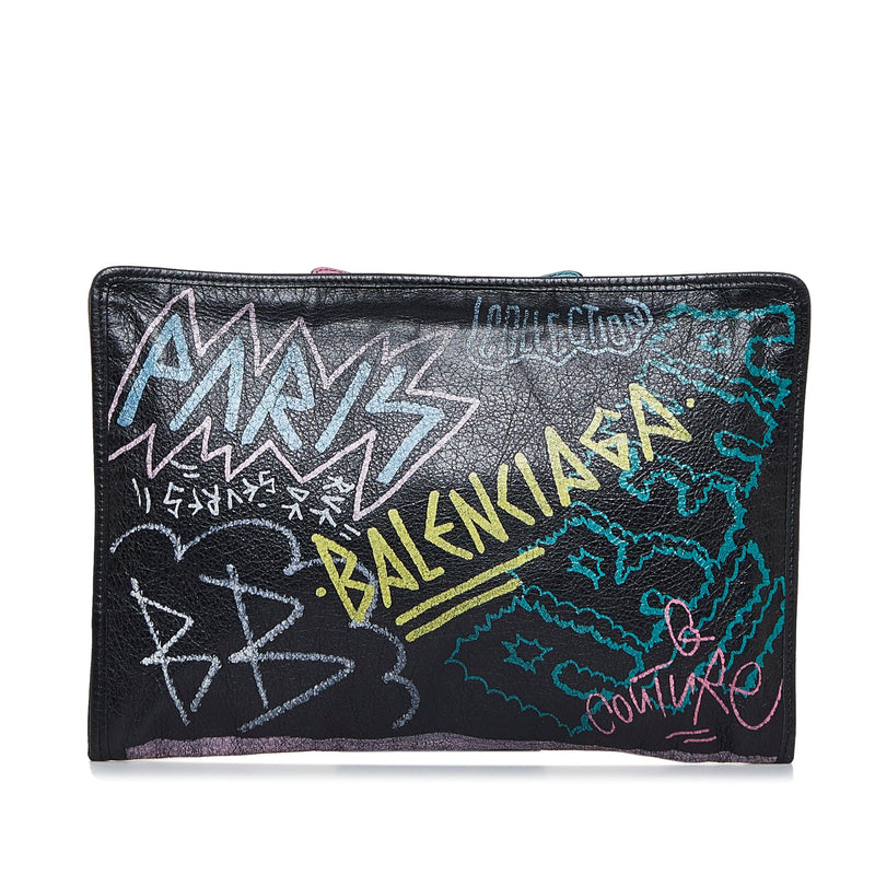 Balenciaga Graffiti Bazar Clutch Bag SHG 3dtppR LuxeDH