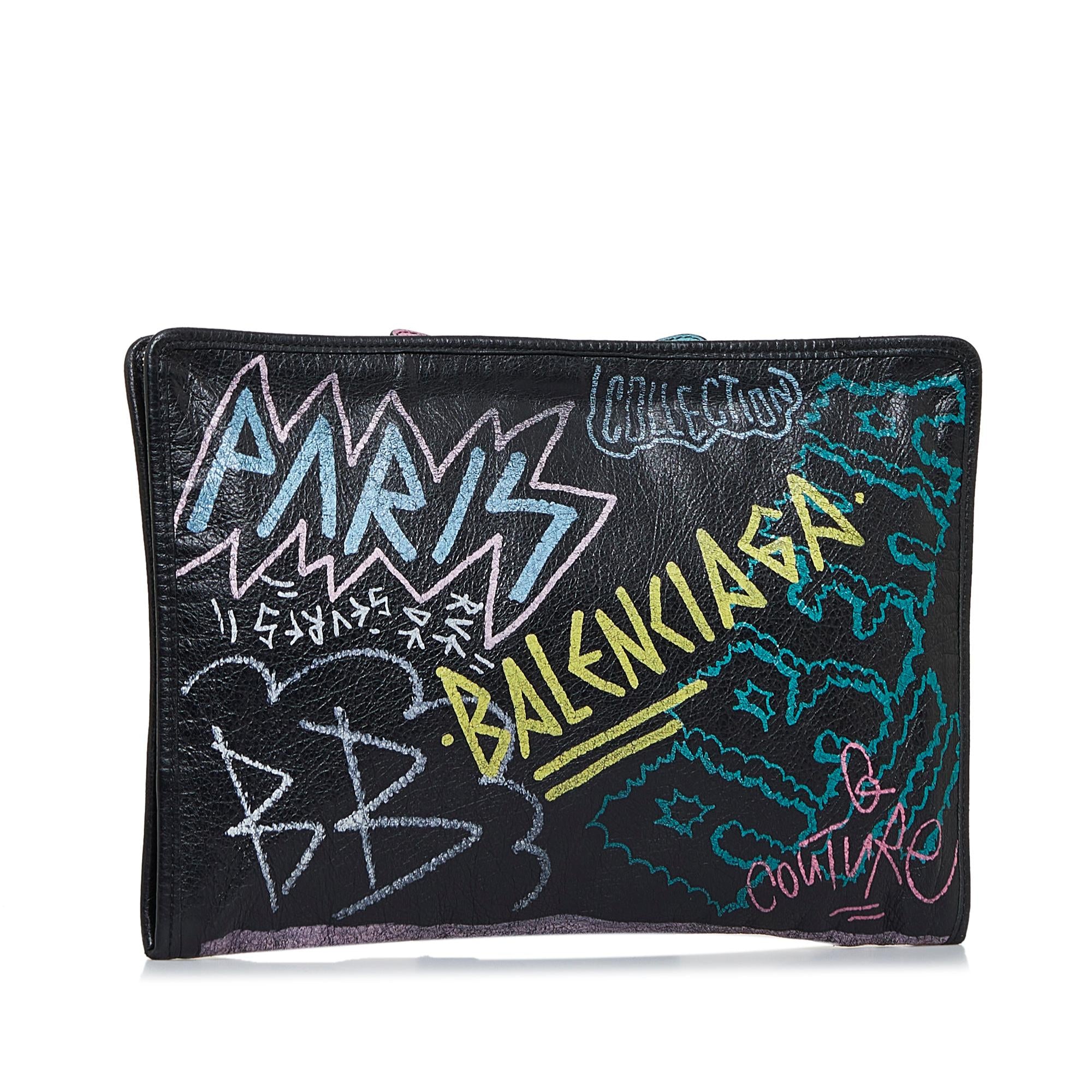 Balenciaga Graffiti Bazar Clutch Bag SHG 3dtppR