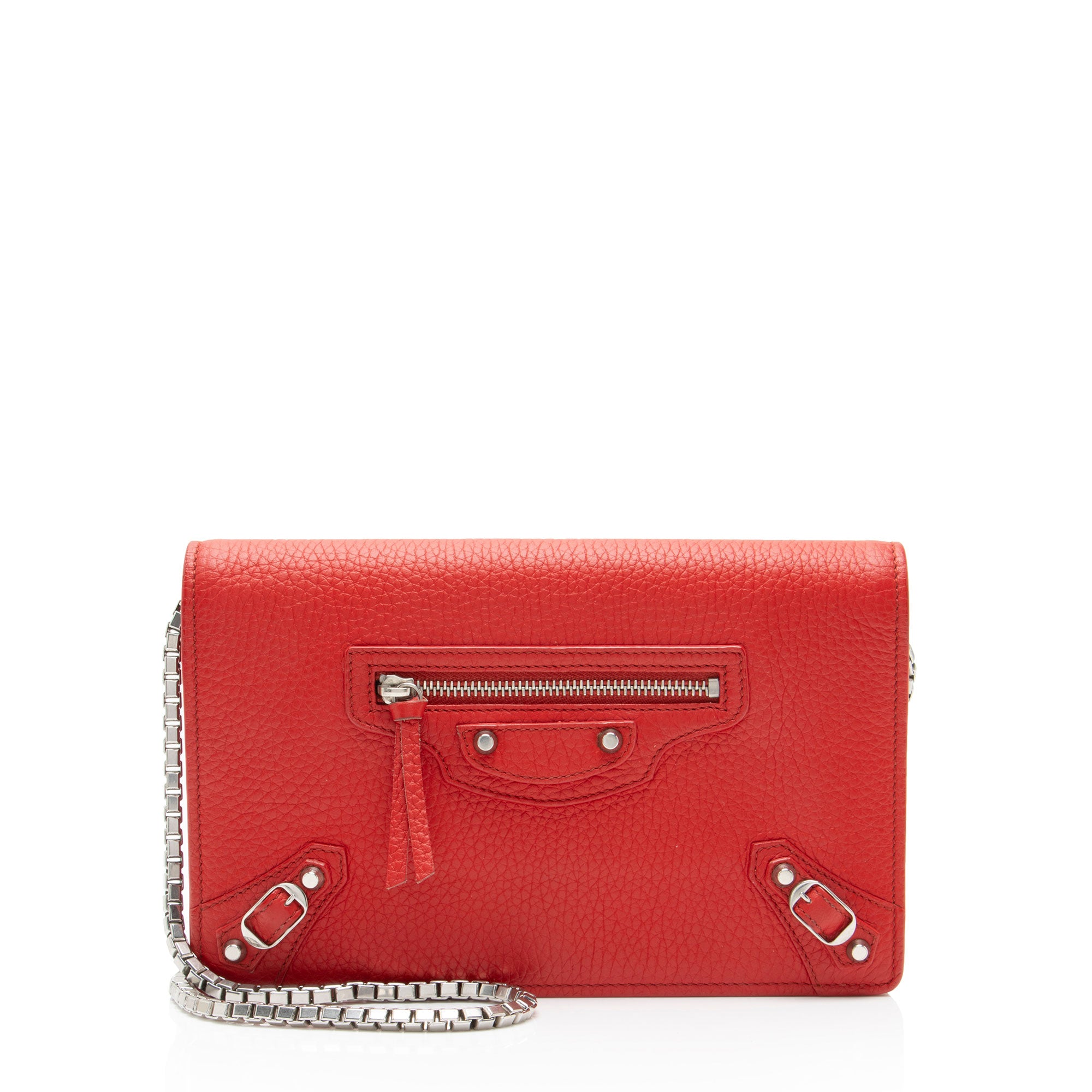 Balenciaga Grained Calfskin Classic City Wallet on Chain