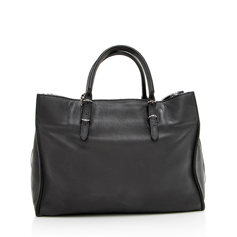 Balenciaga Grained Calfskin Papier A6 Zip Around Tote (SHF-18723)