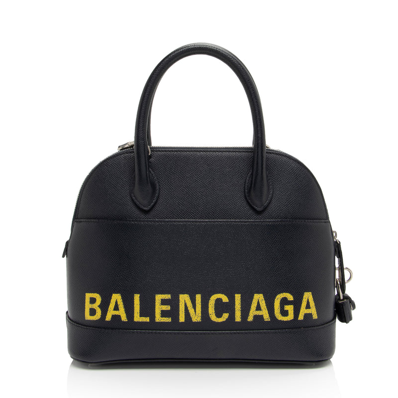 Balenciaga Grained Calfskin Ville Small Top Handle Bag (SHF-qe8paK)