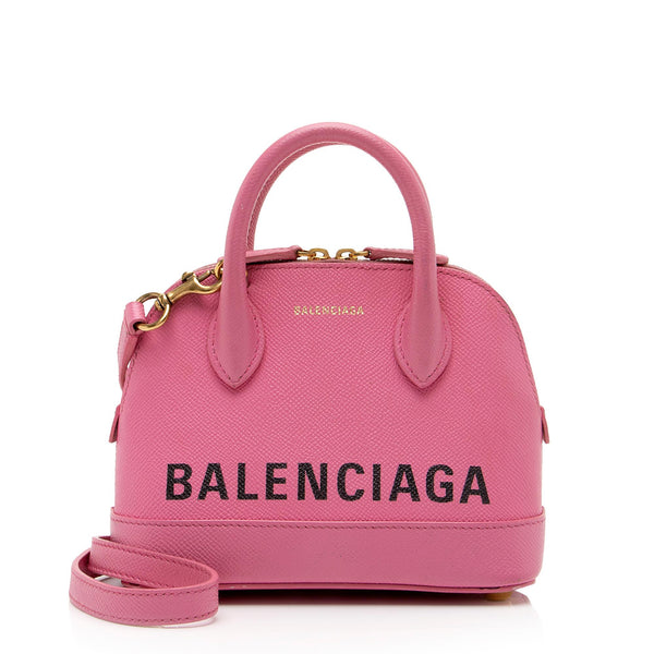 Balenciaga Grained Calfskin Ville XXS Top Handle Bag (SHF-23463)