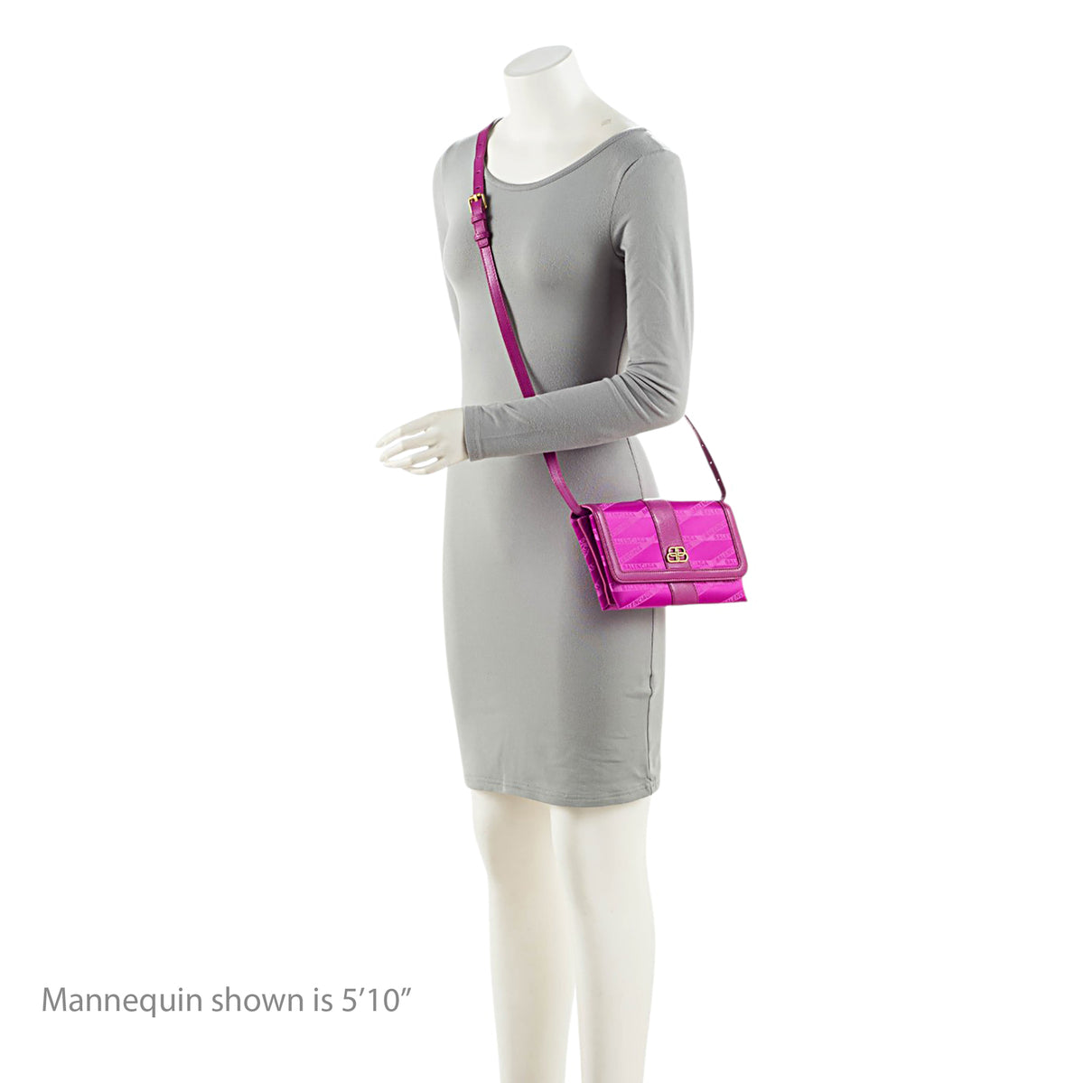 Balenciaga Jacquard Nylon Leather Logo Shift Wallet on Strap