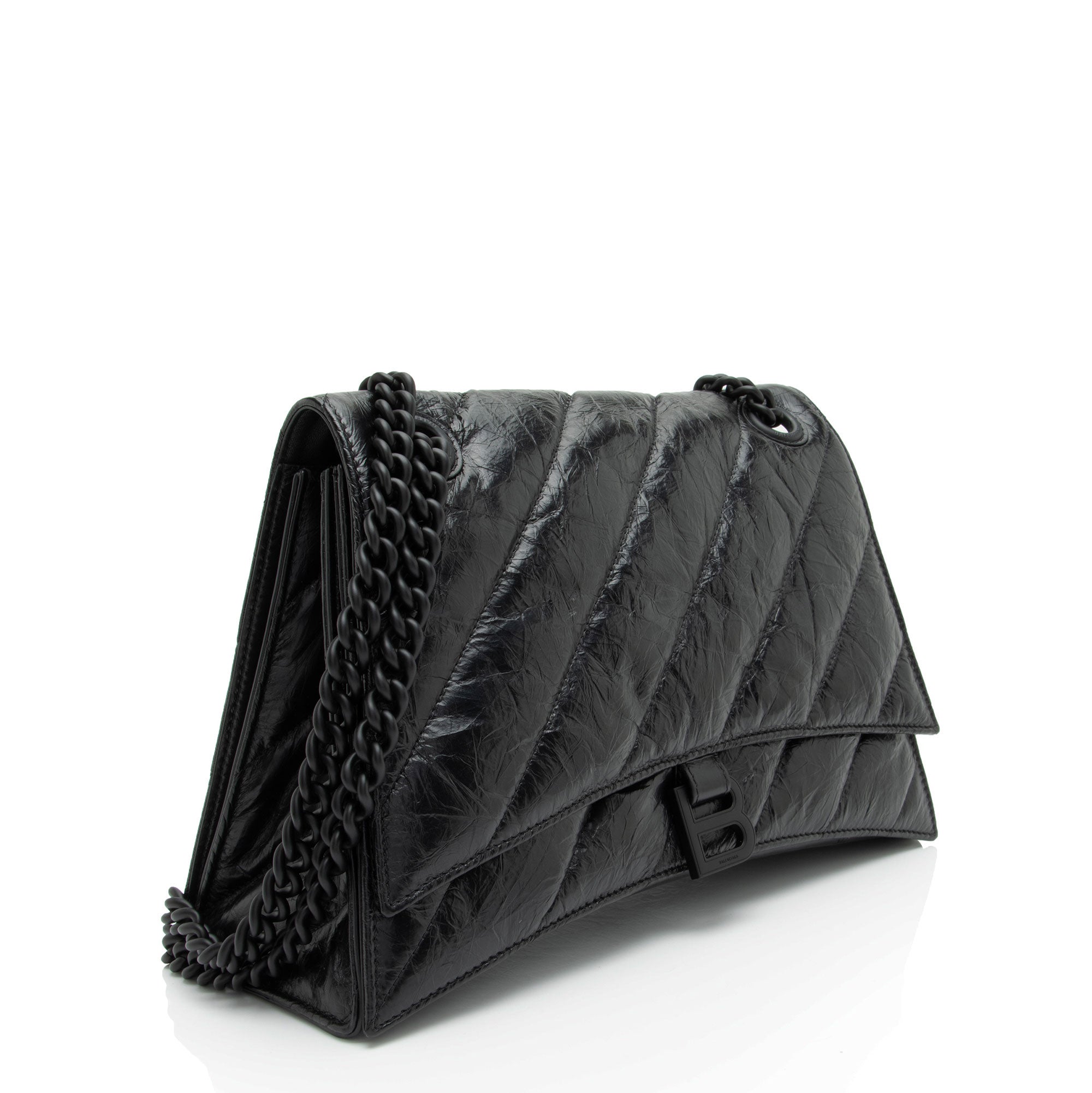 Balenciaga Quilted Leather Crush Medium Shoulder Bag