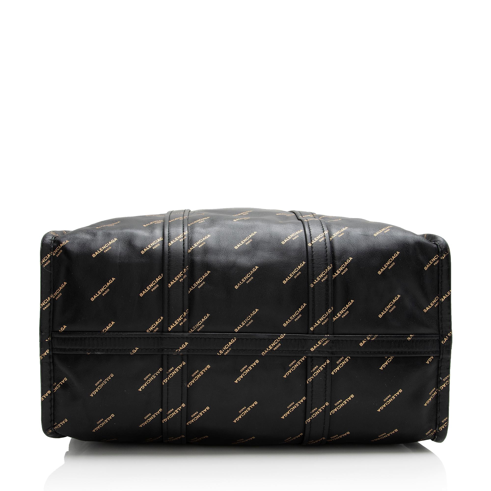 Balenciaga Leather Logo Bazar Large Tote (SHF-22215)