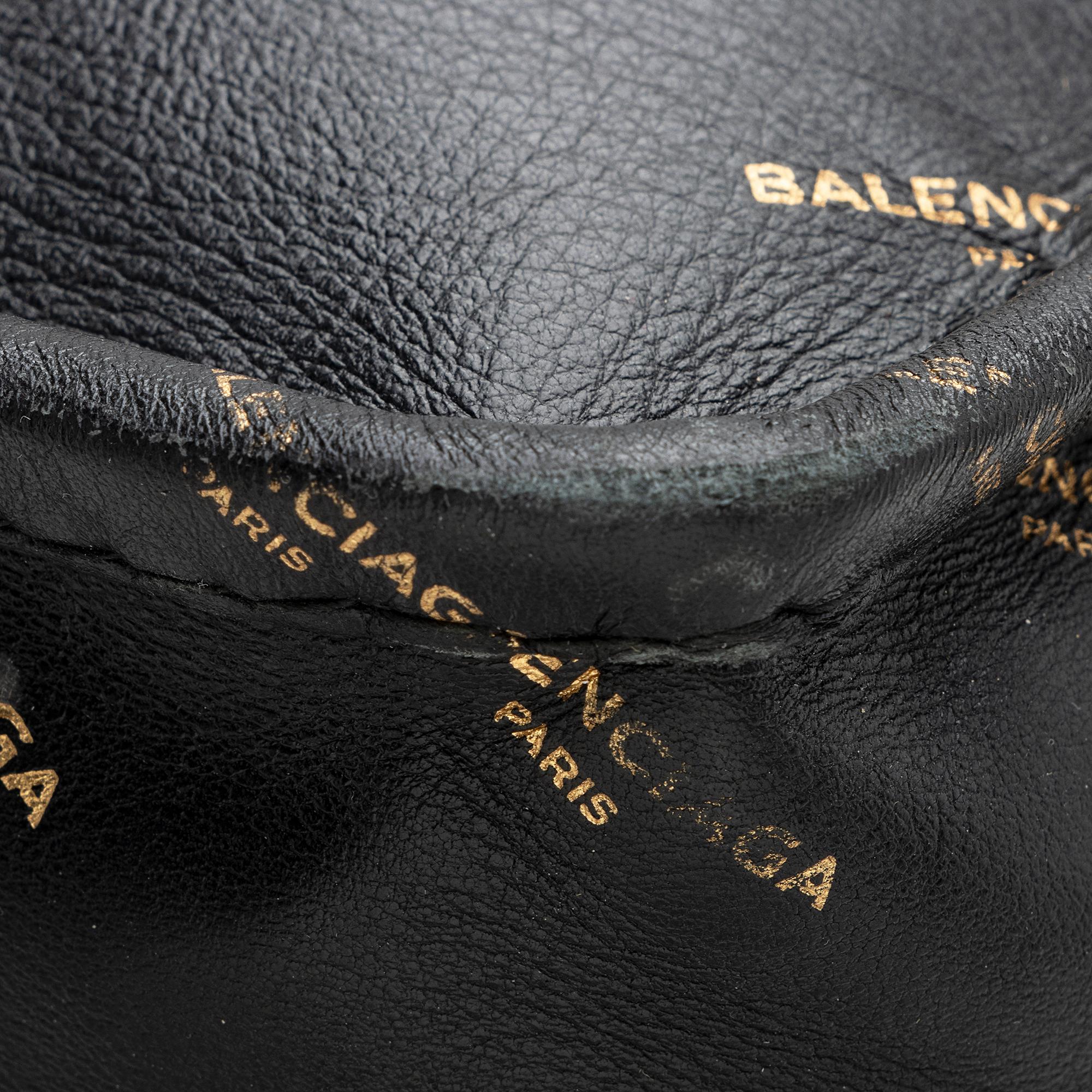 Balenciaga Leather Logo Bazar Large Tote (SHF-22215)