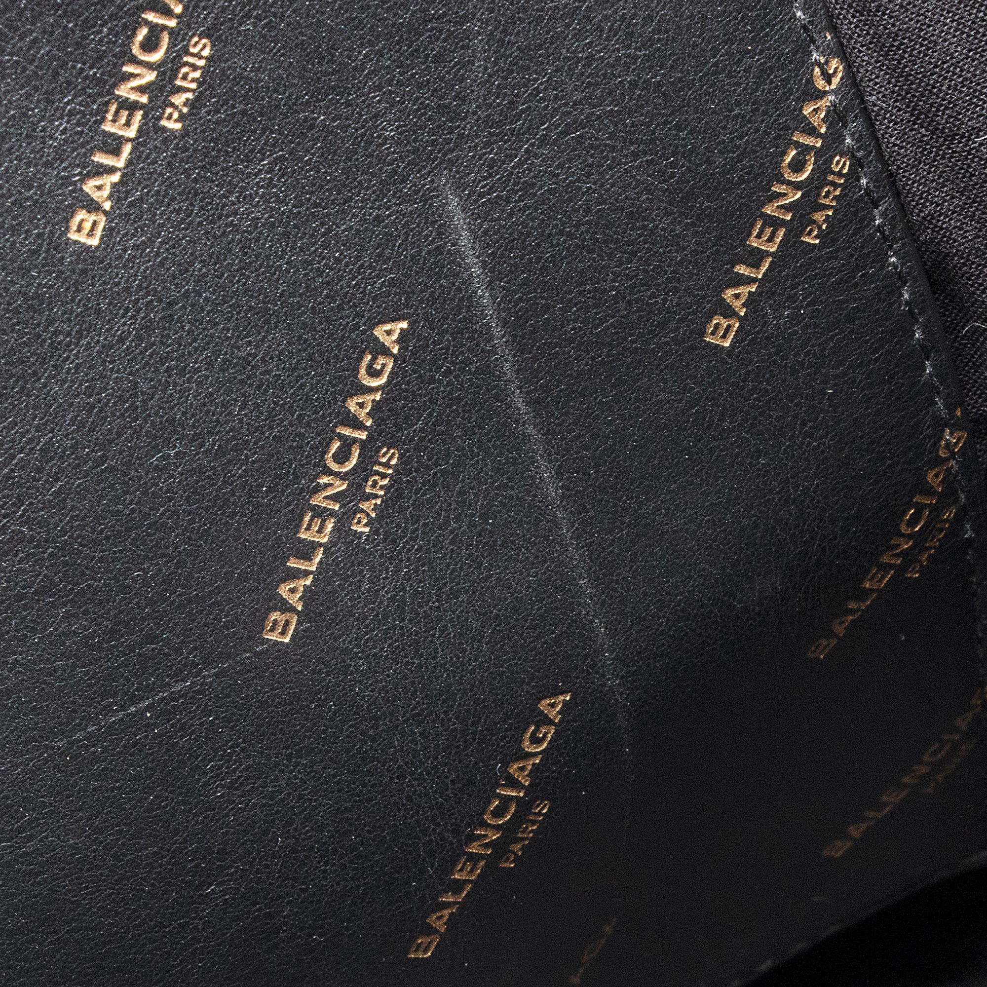 Balenciaga Leather Logo Bazar Large Tote (SHF-22215)