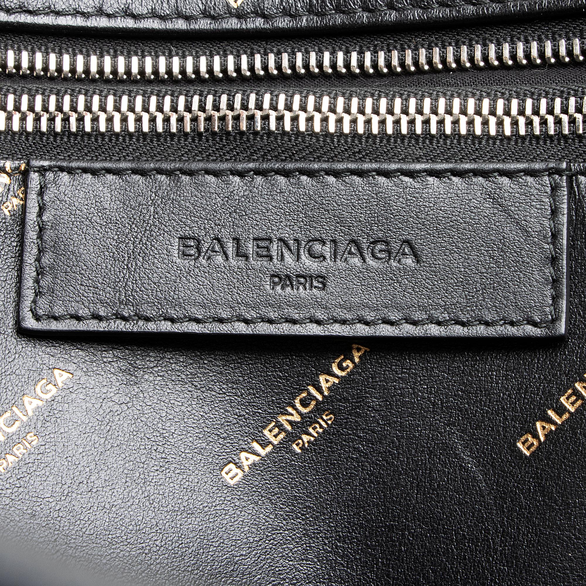 Balenciaga Leather Logo Bazar Large Tote (SHF-22215)