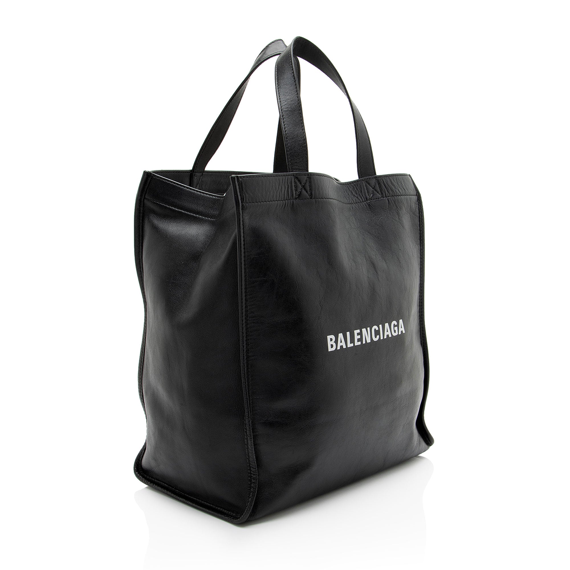Balenciaga Leather Logo Market Tote