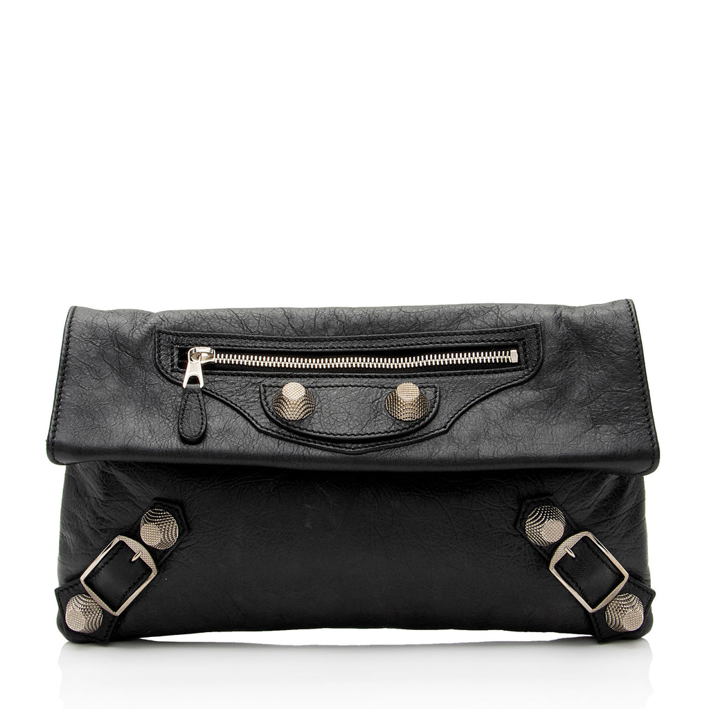 Balenciaga Leather Motocross Giant 12 Envelope Clutch SHF J9PWli LuxeDH