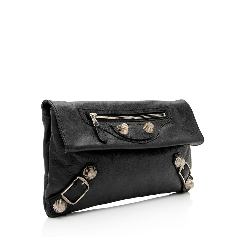 Balenciaga Leather Motocross Giant 12 Envelope Clutch SHF J9PWli LuxeDH
