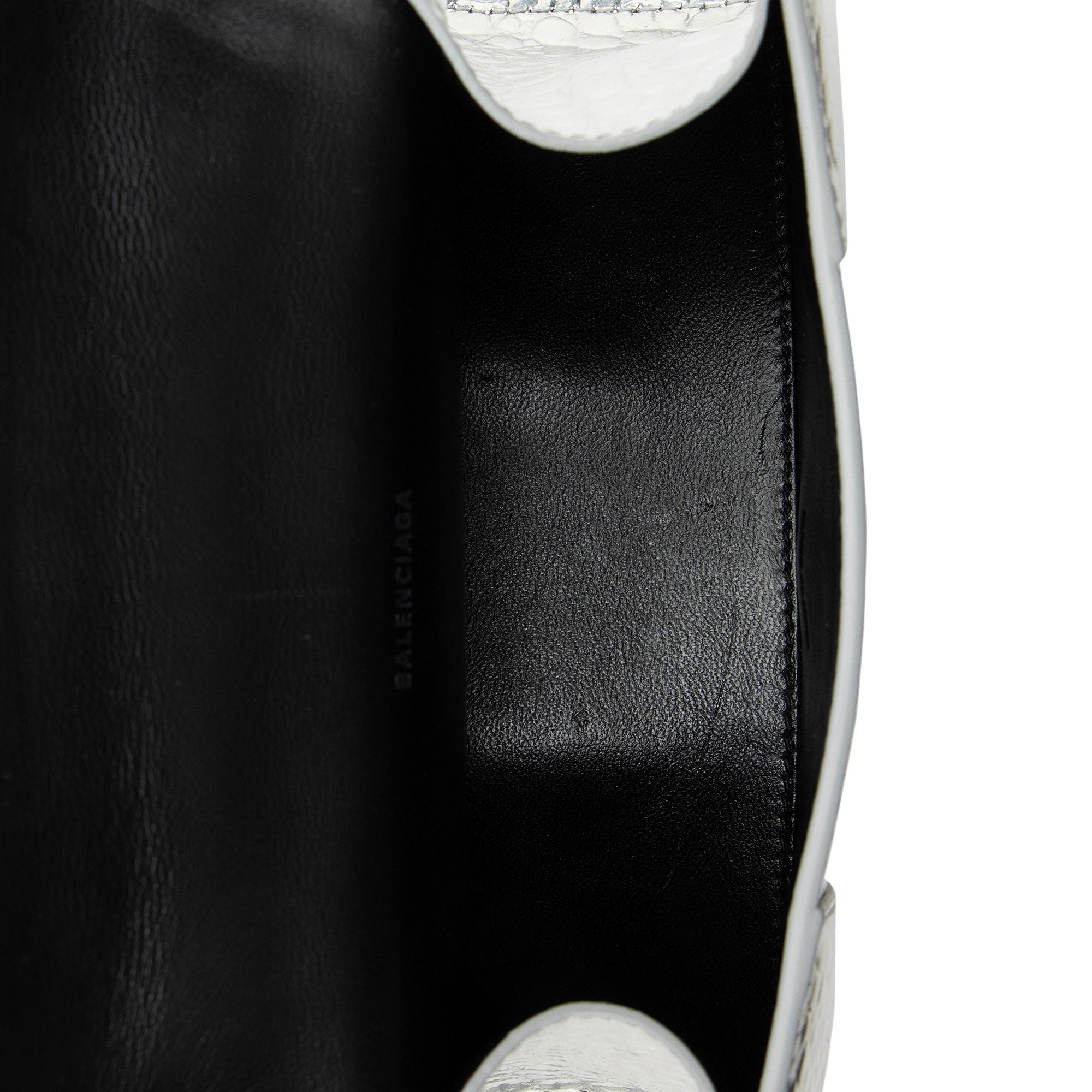 Balenciaga Metallic Croc Embossed Calfskin Hourglass XS Top Handle