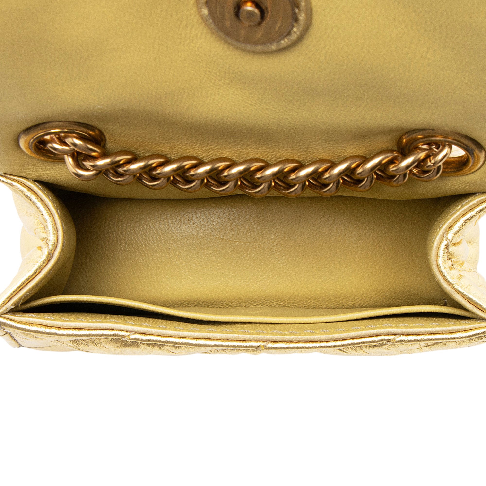 Balenciaga Metallic Quilted Calfskin Crush Mini Shoulder Bag