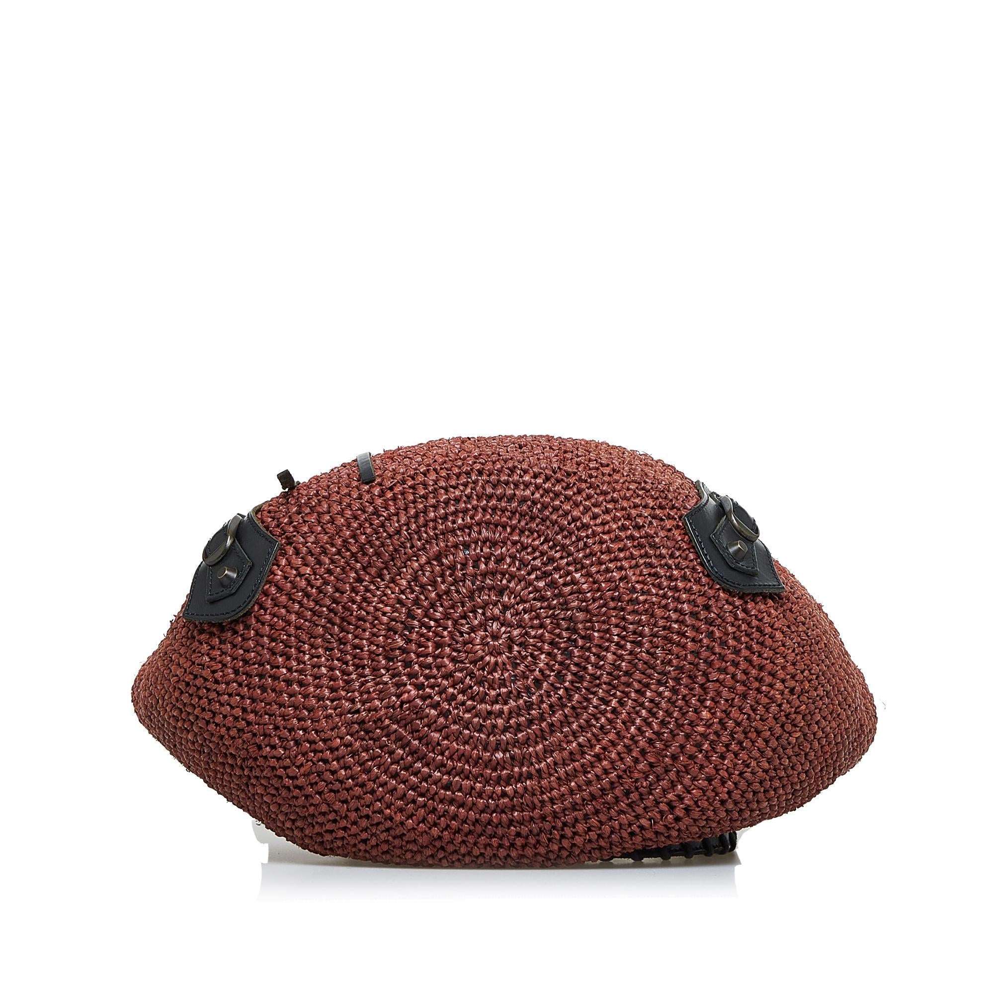 Balenciaga Motocross Classic Raffia Panier Tote (SHG-u1DpE5)