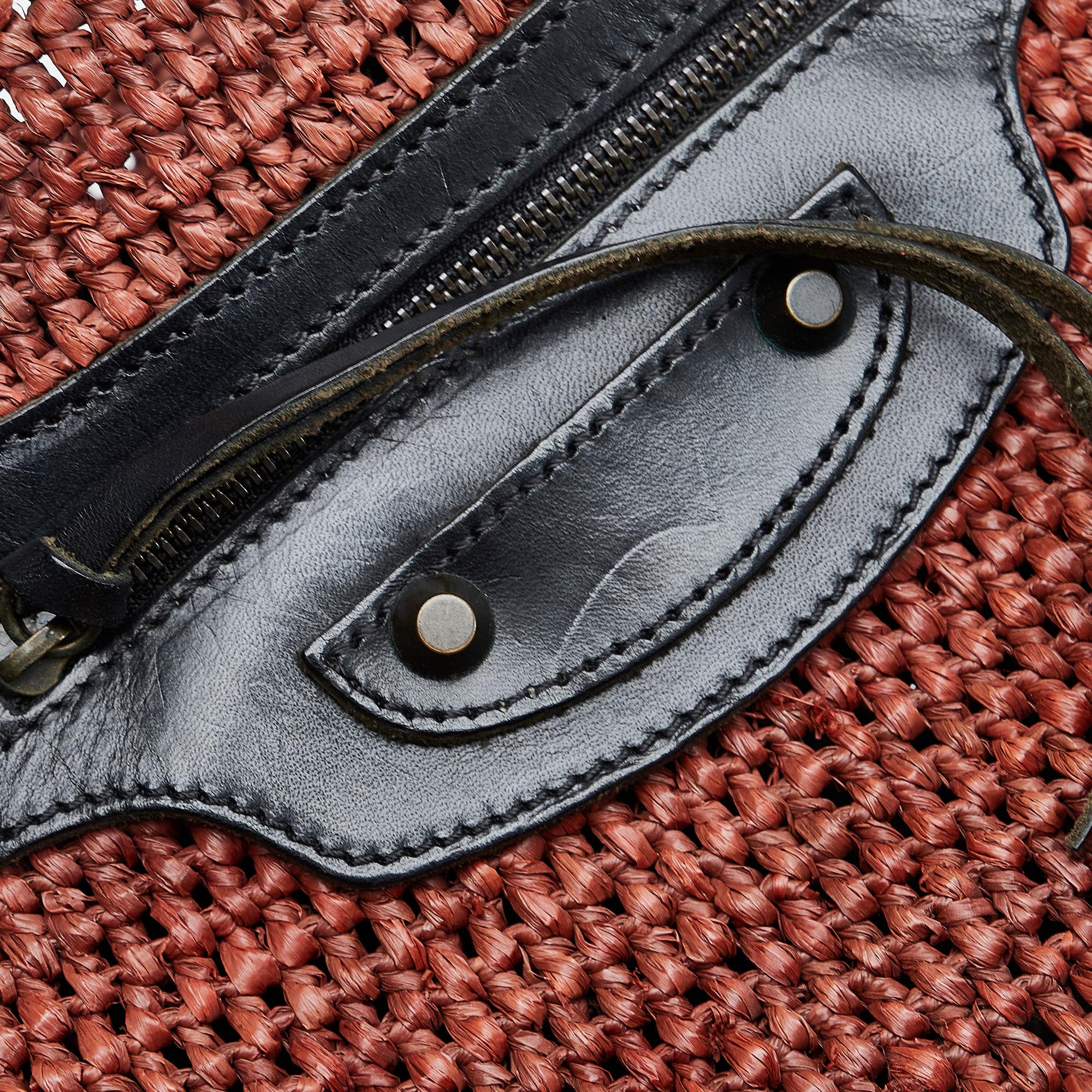 Balenciaga Motocross Classic Raffia Panier Tote (SHG-u1DpE5)