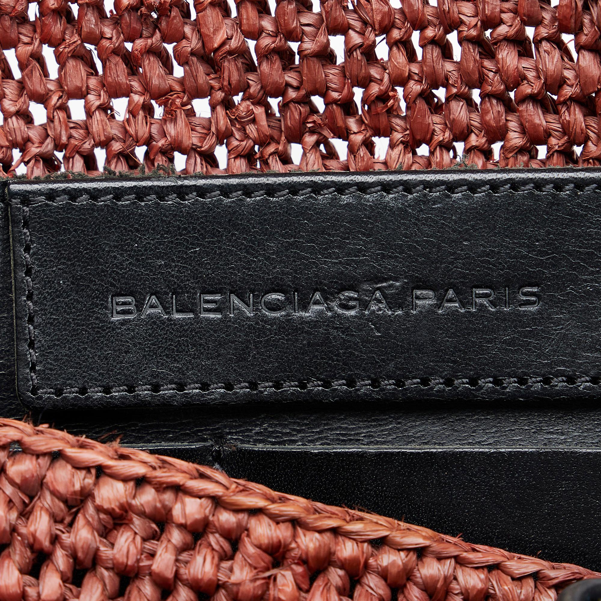 Balenciaga Motocross Classic Raffia Panier Tote (SHG-u1DpE5)