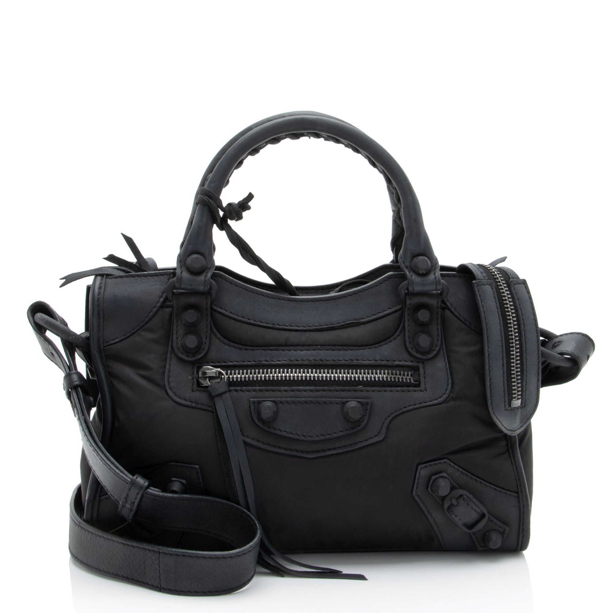 Balenciaga Nylon Agneau Classic City Mini Satchel