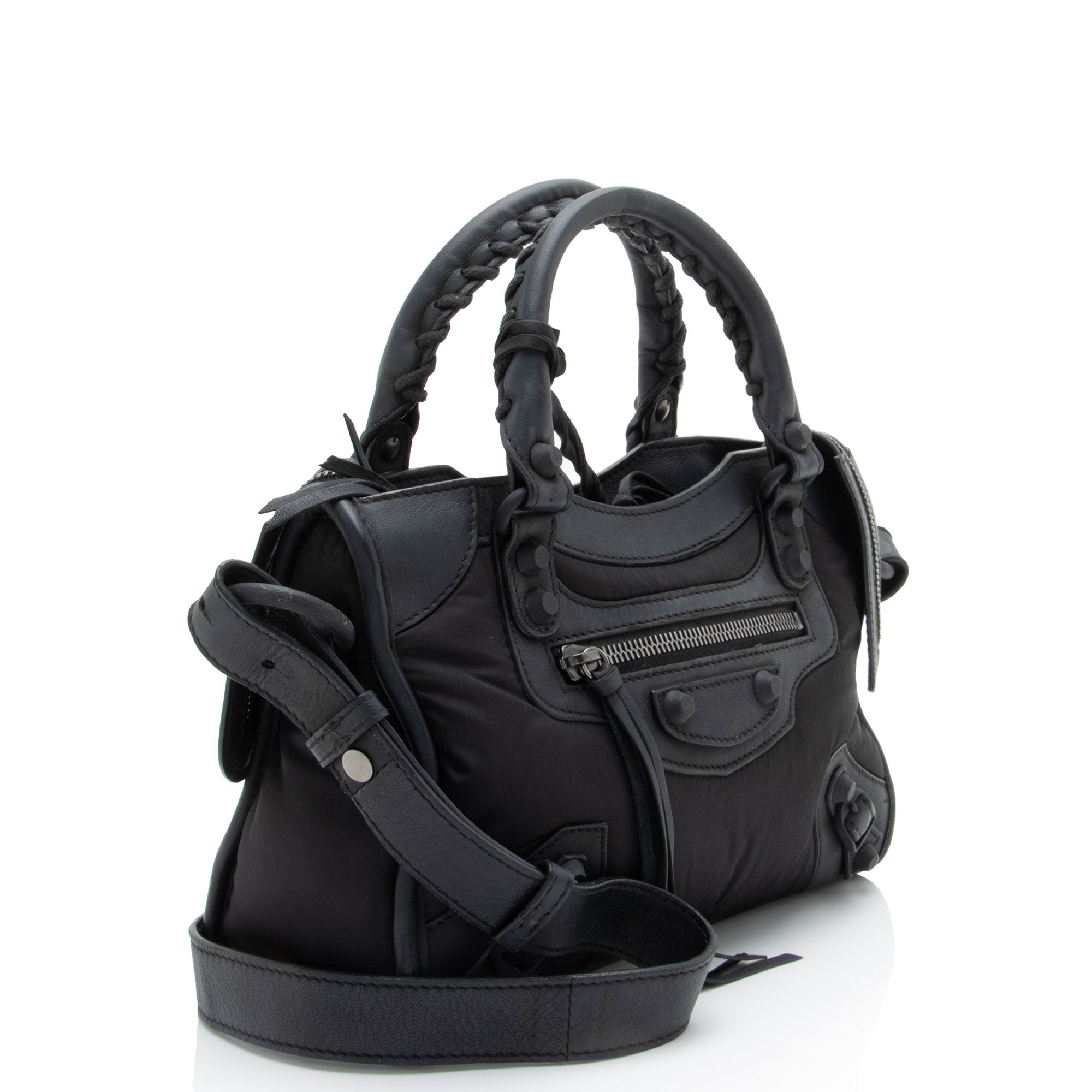 Balenciaga Nylon Agneau Classic City Mini Satchel