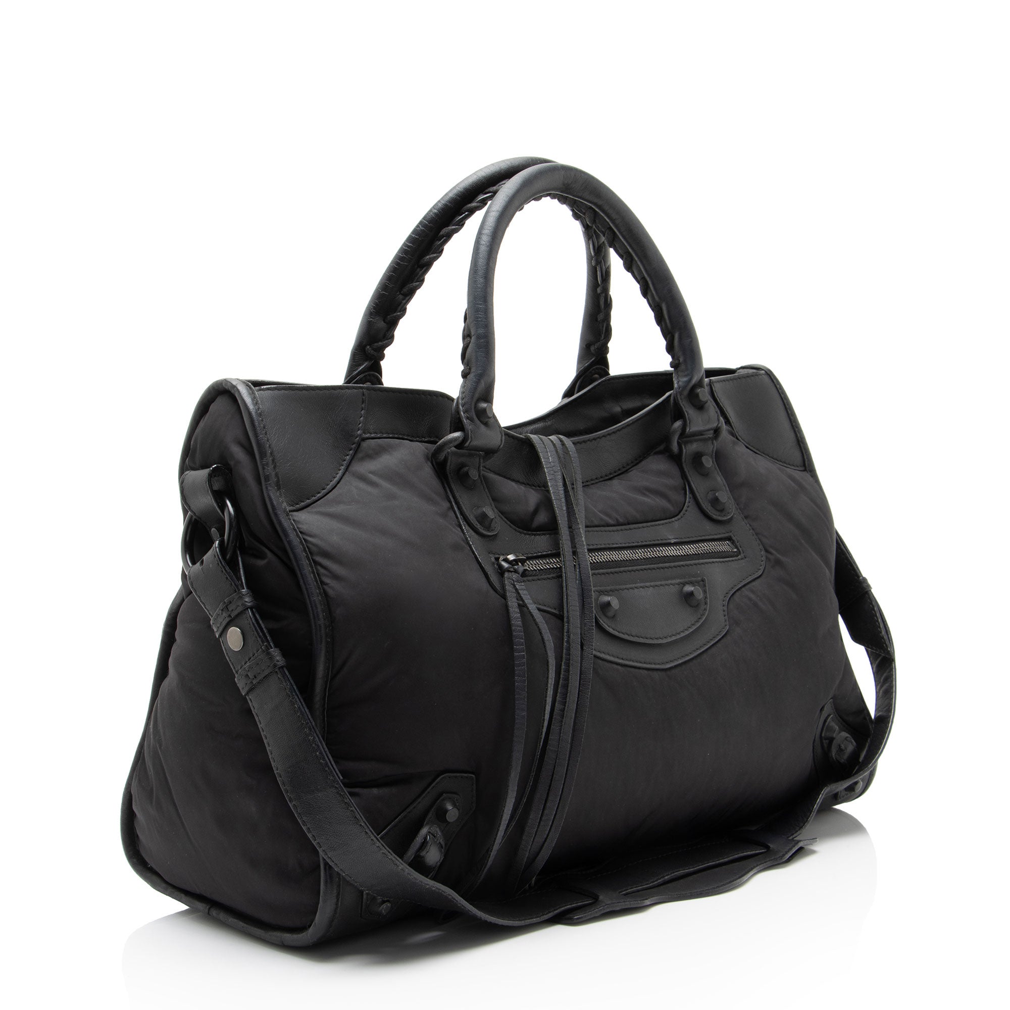 Balenciaga Nylon Agneau Classic City Satchel